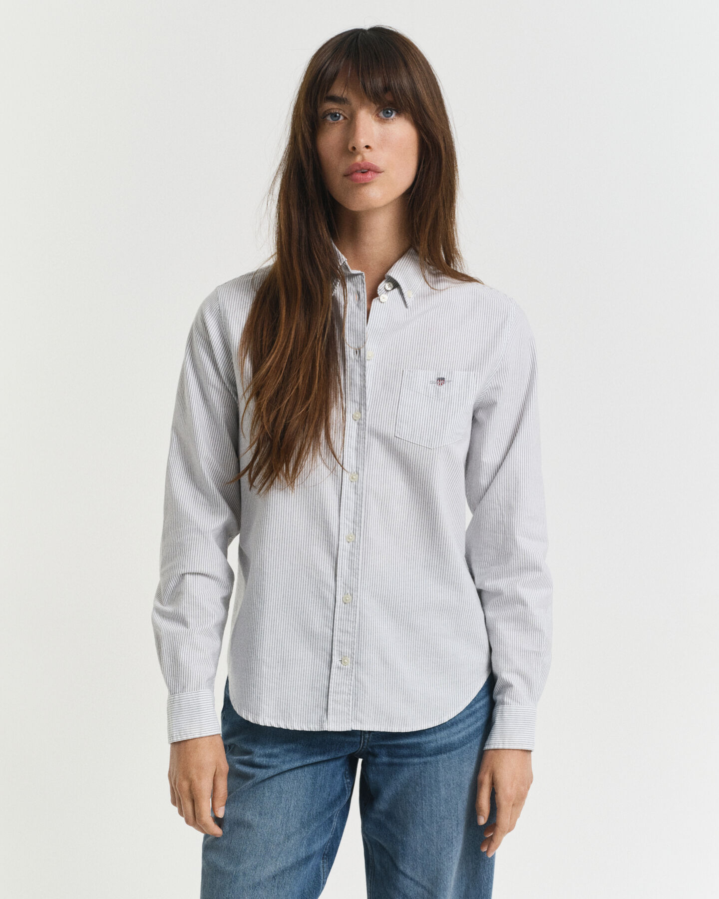 Regular Fit Classic Oxford-Bluse mit Streifen