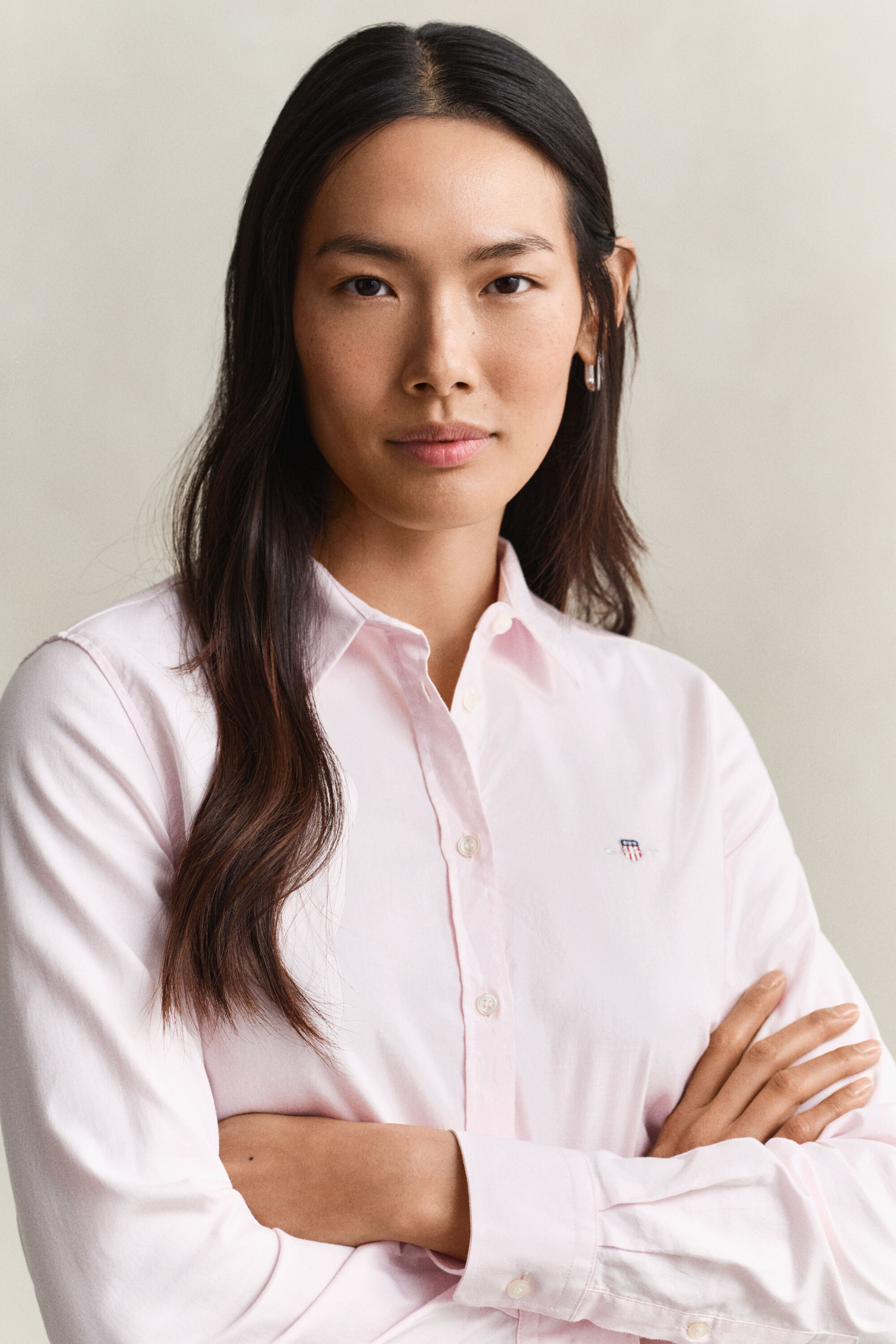 Stretch Oxford-Bluse