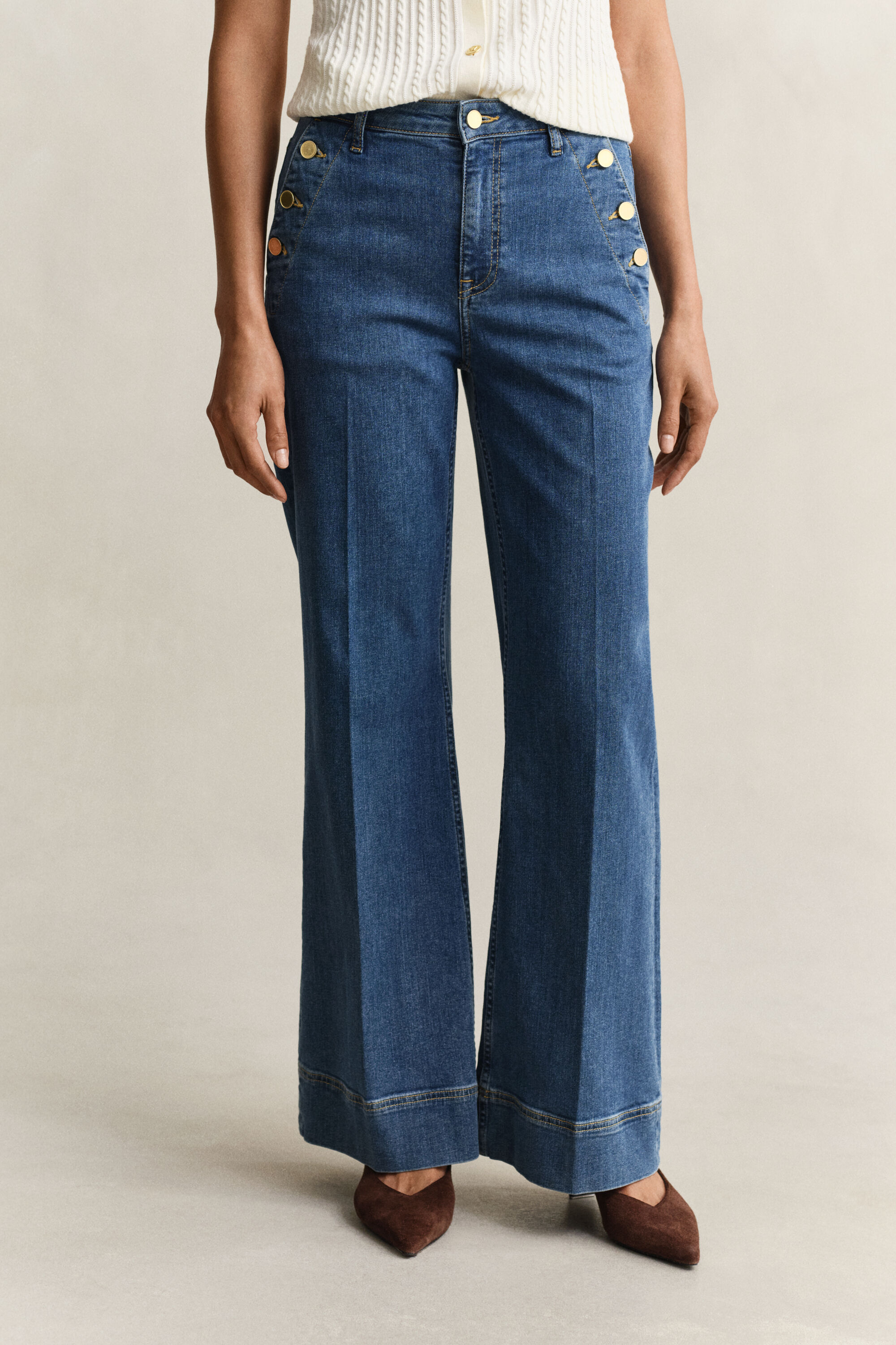 Nautical Jeans mit ausgestelltem Bein