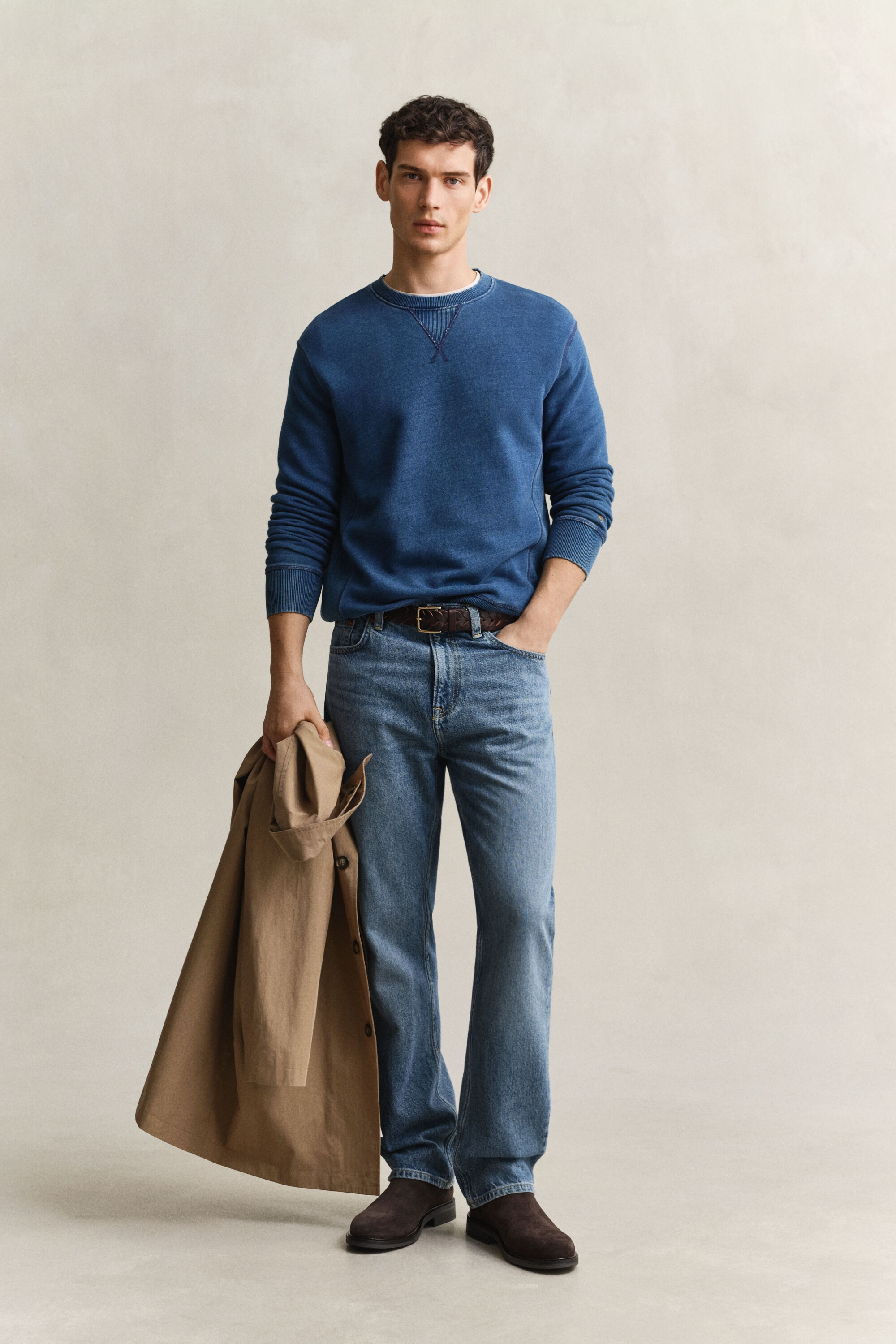 Indigo Rundhals-Sweatshirt
