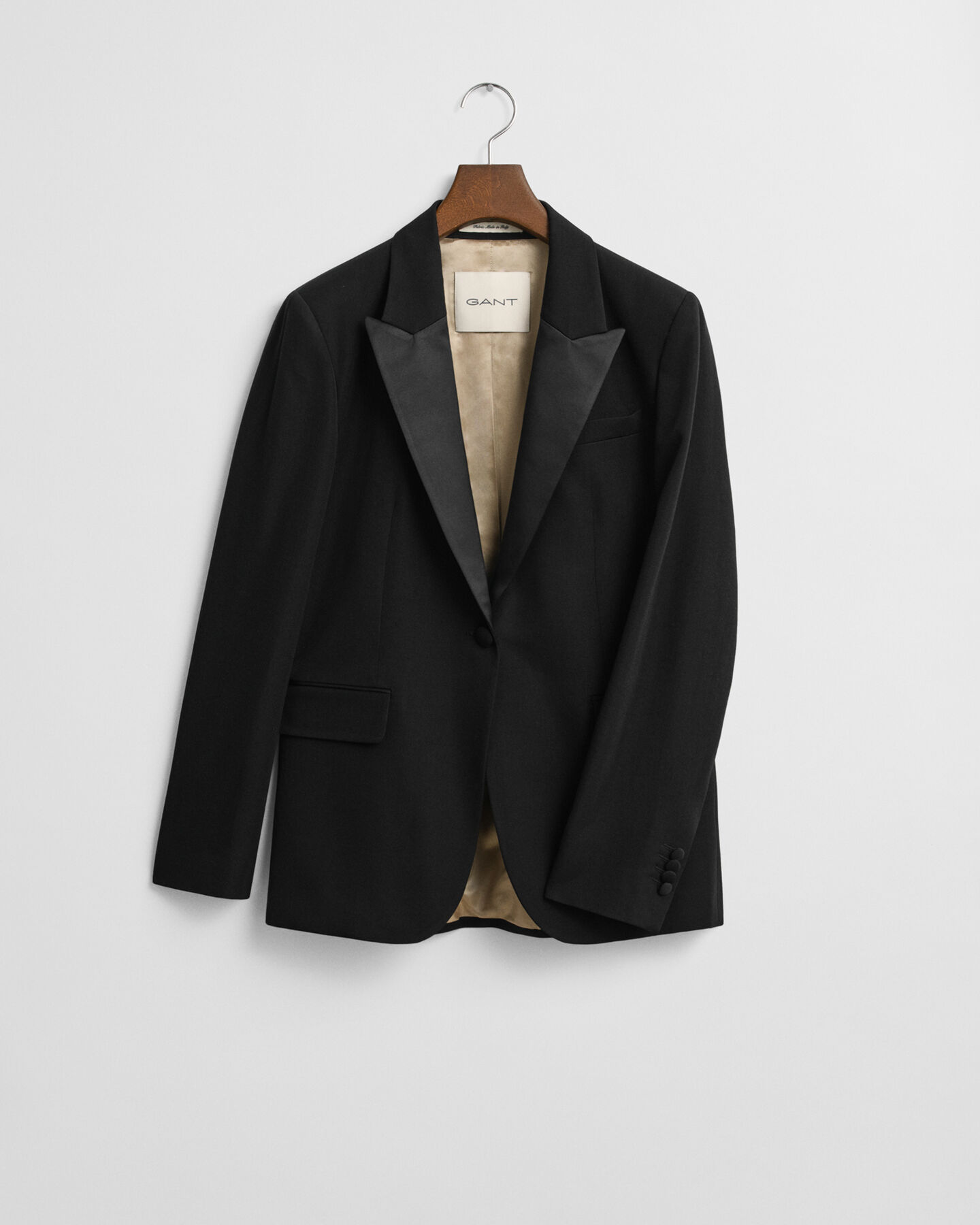 Regular Fit Tuxedo Blazer aus Wollmischung