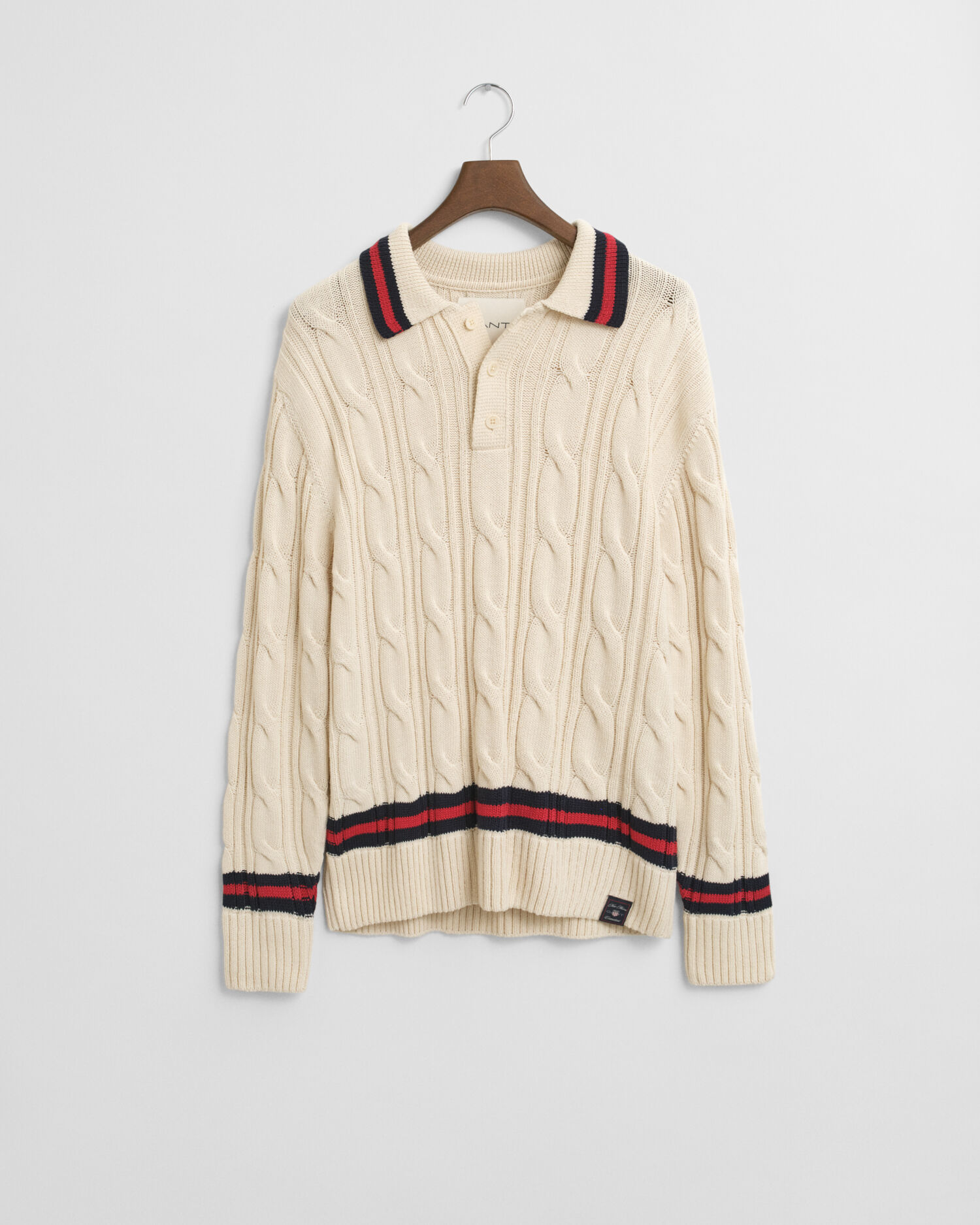 Zopfstrick Polopullover