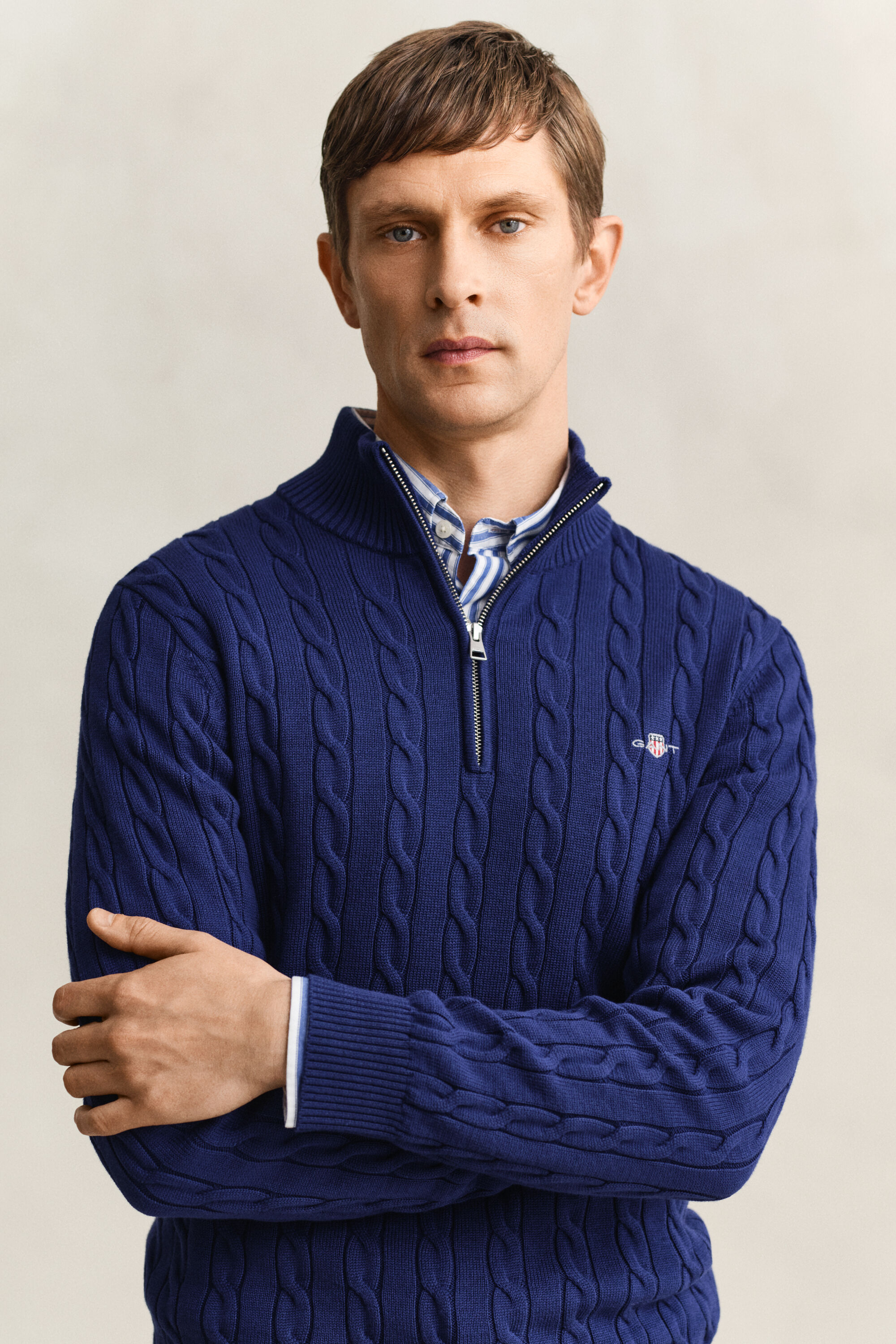 Zopfstrick Troyer aus Baumwolle