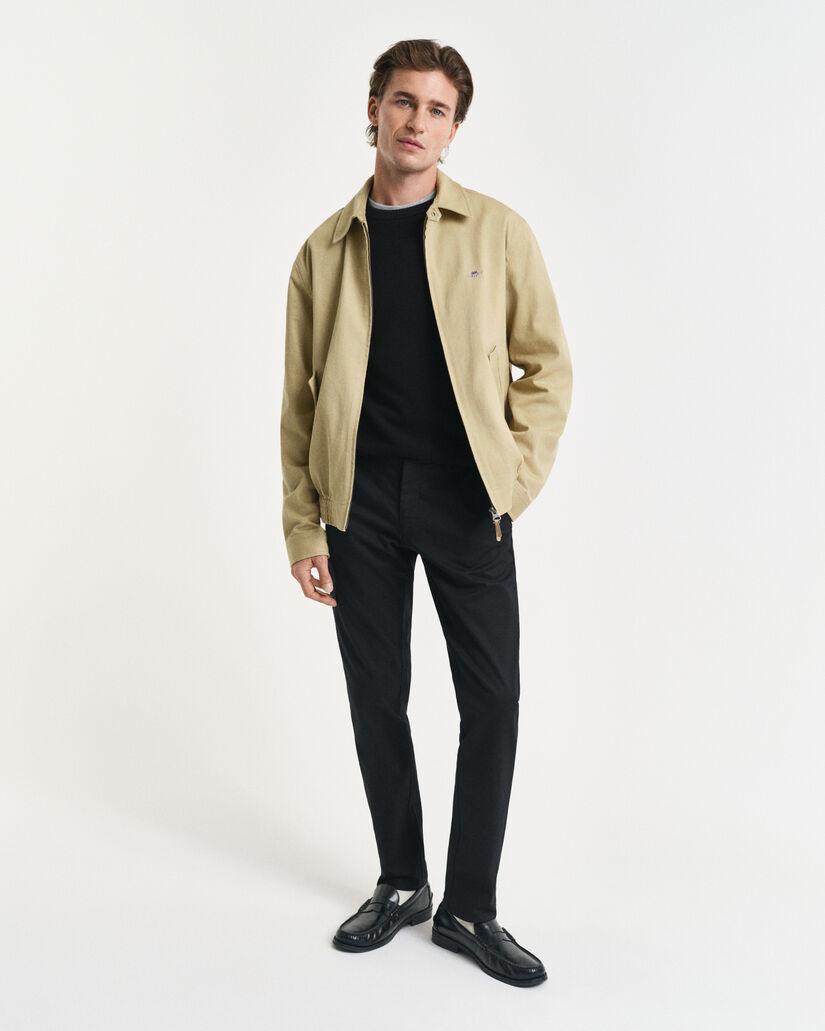 Rundhalspullover aus Baumwoll-Piqu&eacute;