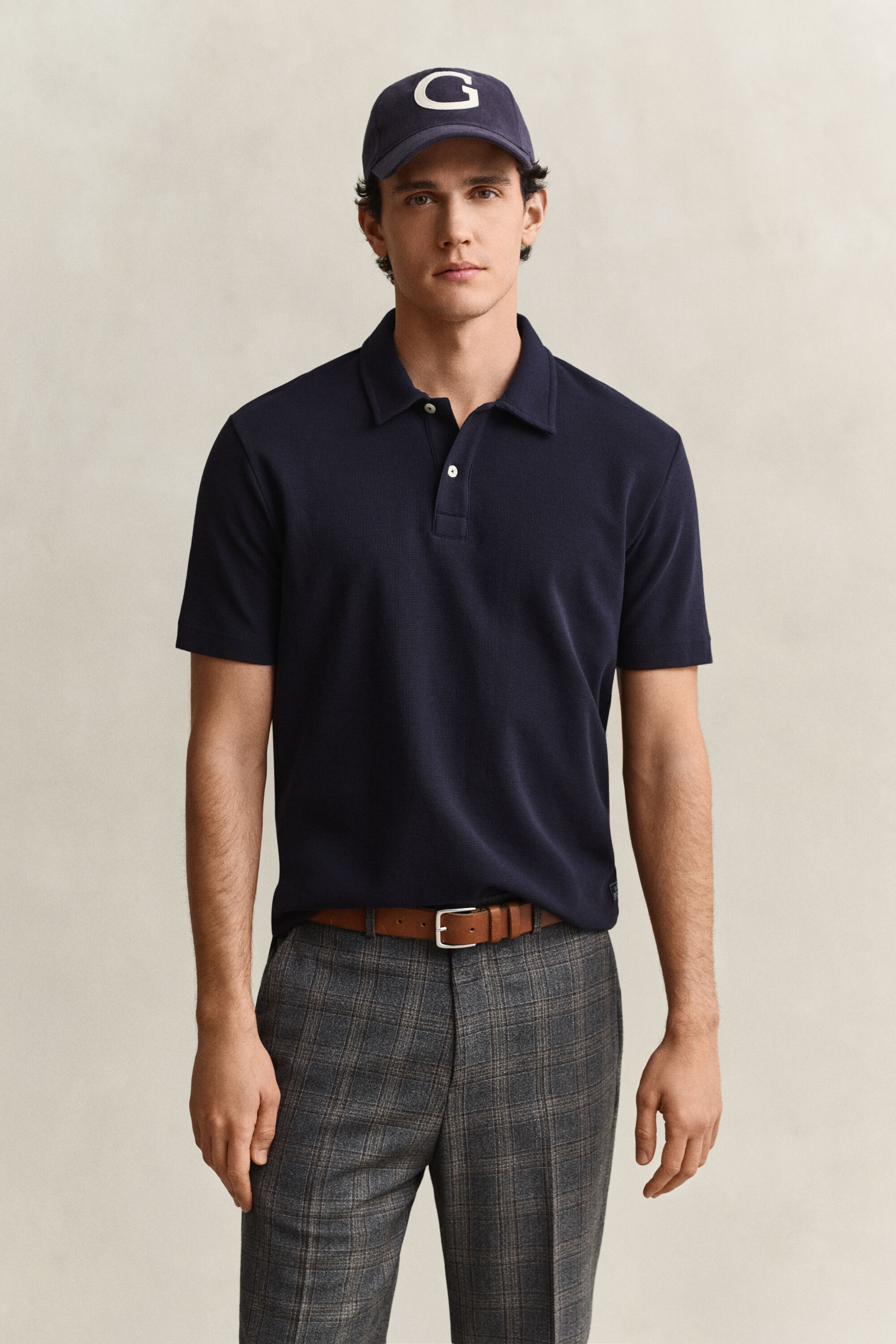 Poloshirt mit Waffelstruktur