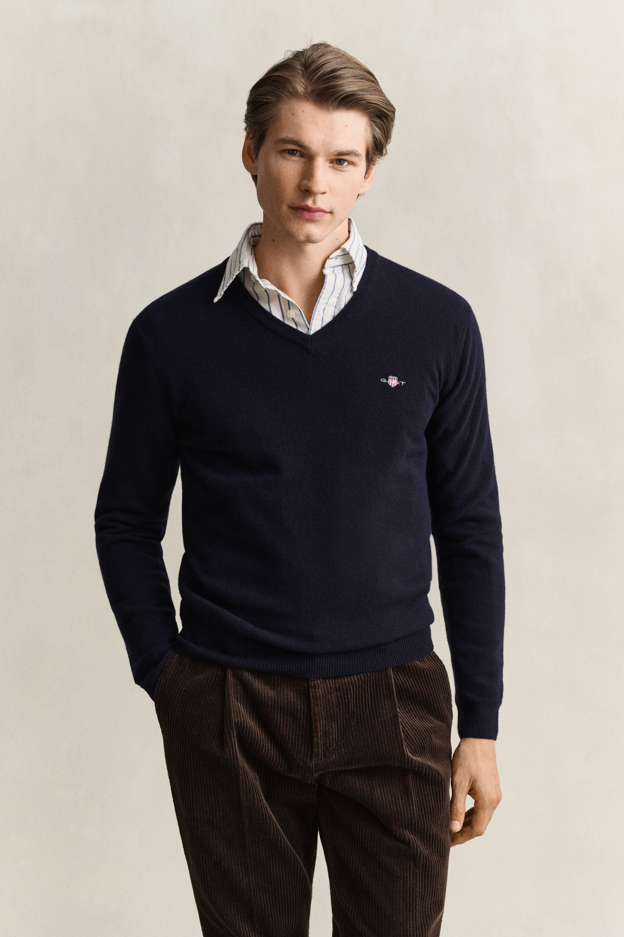 V-Neck Pullover aus Lambswool