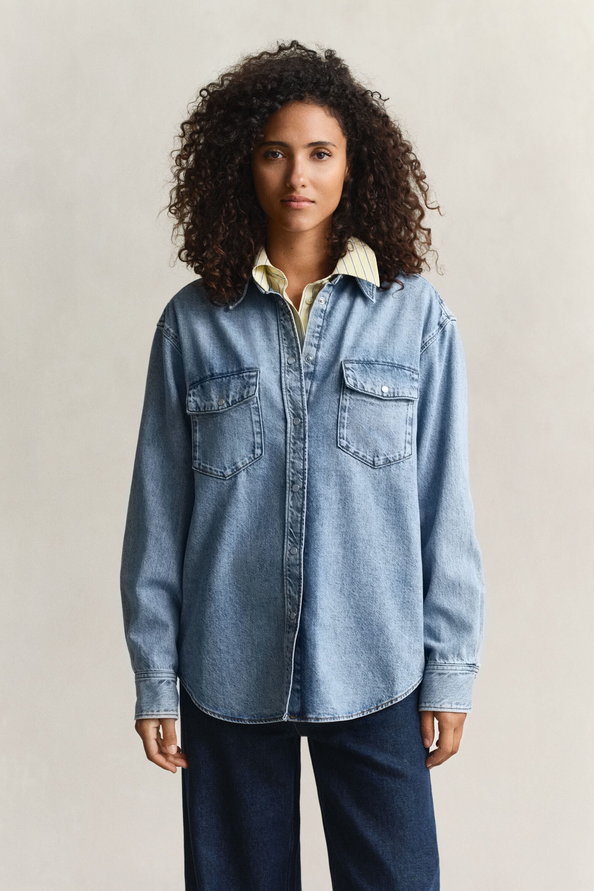 Relaxed Fit Jeansbluse