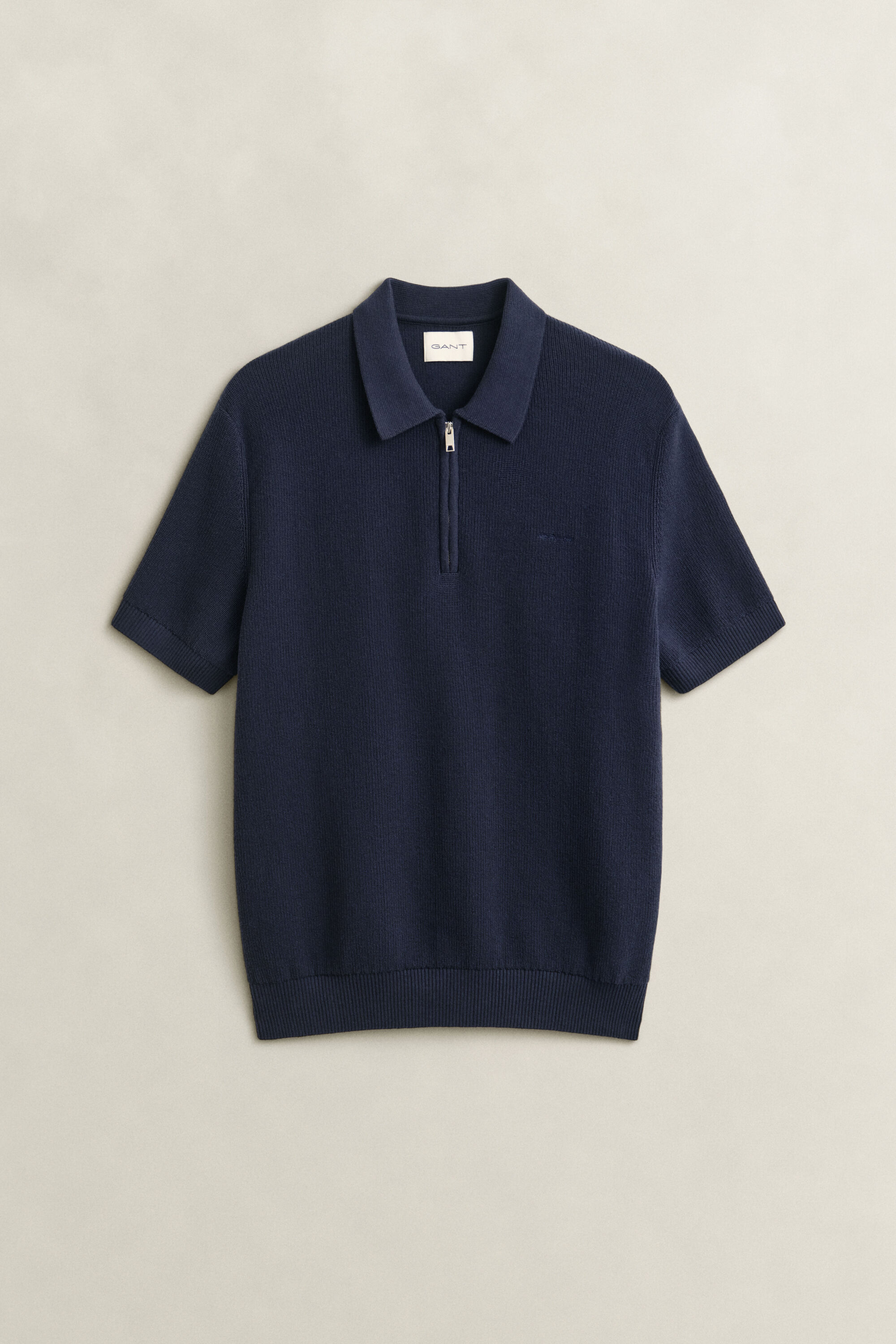 Gerippter Polopullover aus Baumwolle