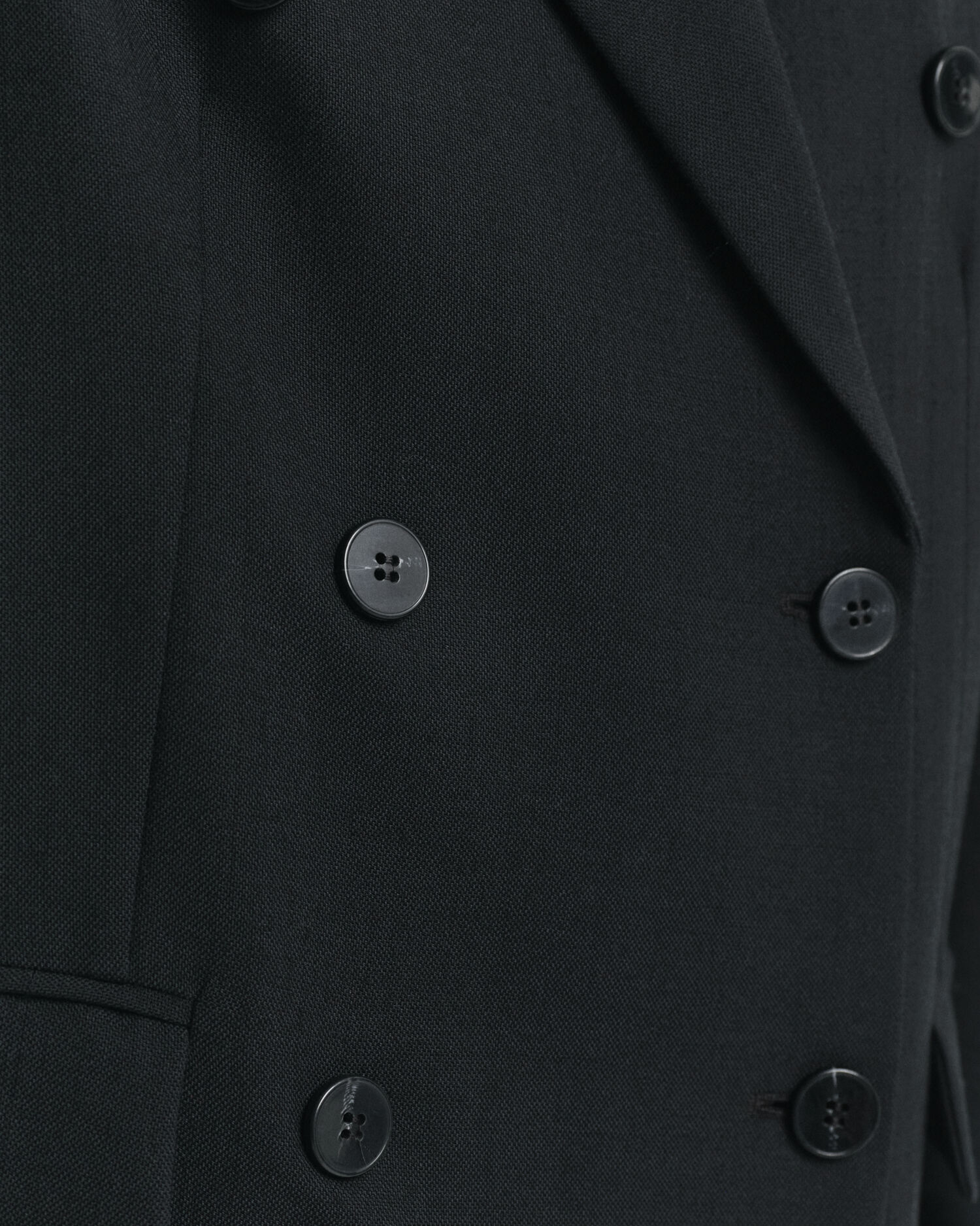 Zweireihiger Relaxed Fit Hopsack Blazer aus Wollgemisch