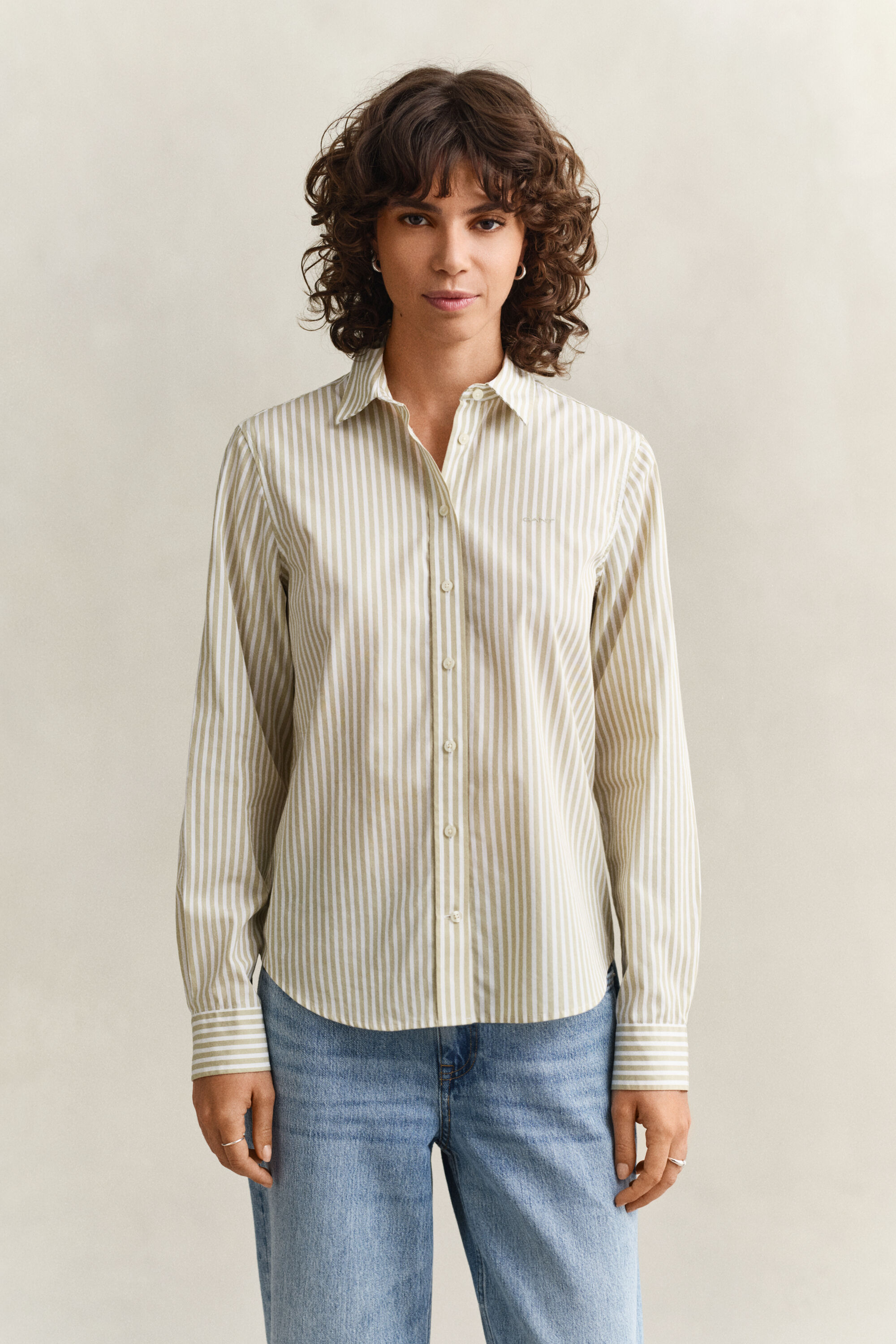 Regular Fit Classic Popeline-Bluse mit Streifen