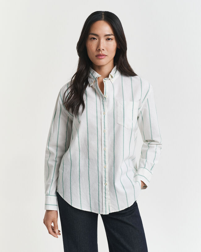 Relaxed Fit Classic Oxford-Bluse mit Streifen