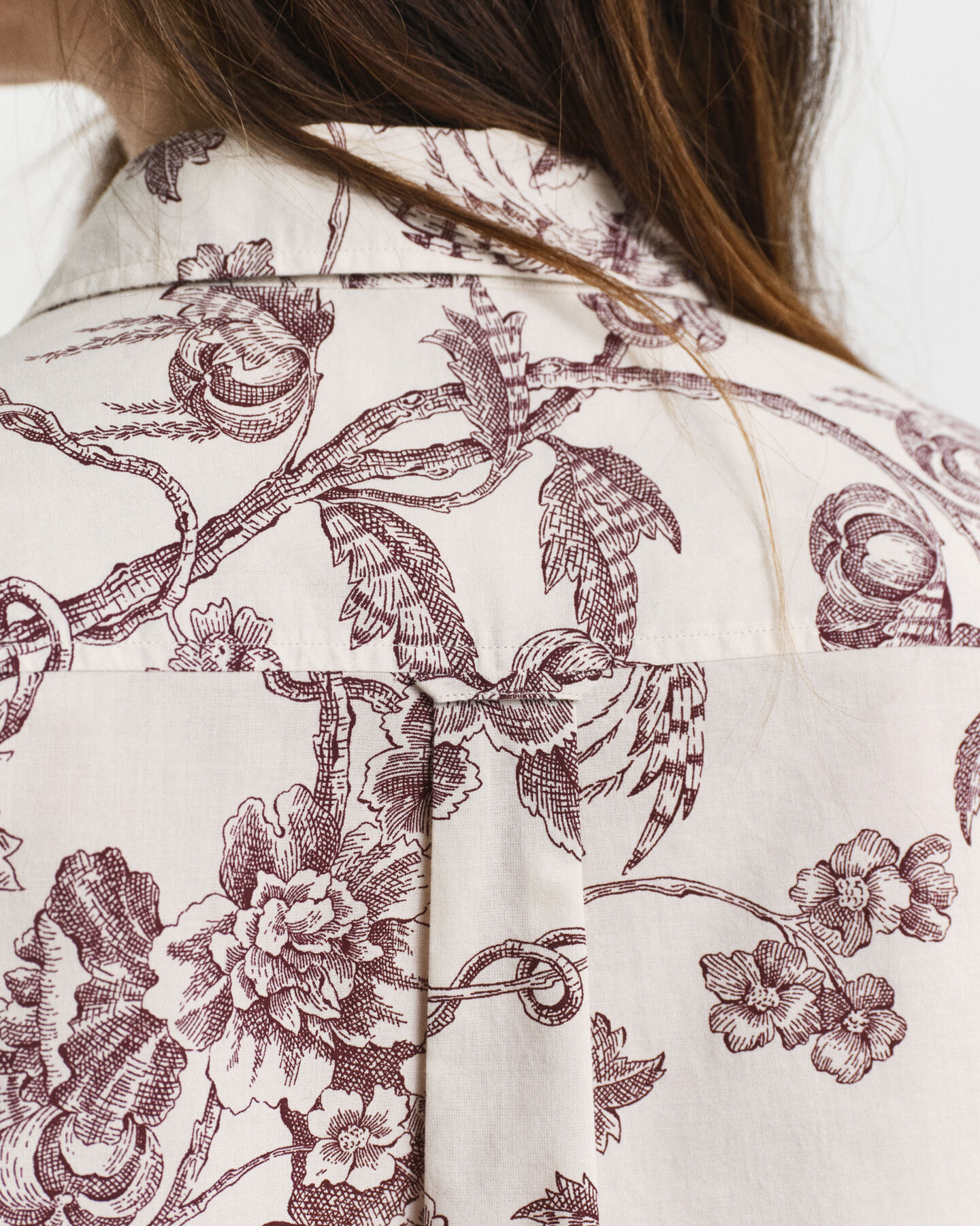 Regular Fit Bluse aus Baumwoll-Voile mit Baum-Print