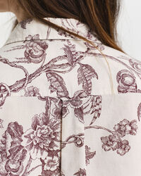 Regular Fit Bluse aus Baumwoll-Voile mit Baum-Print