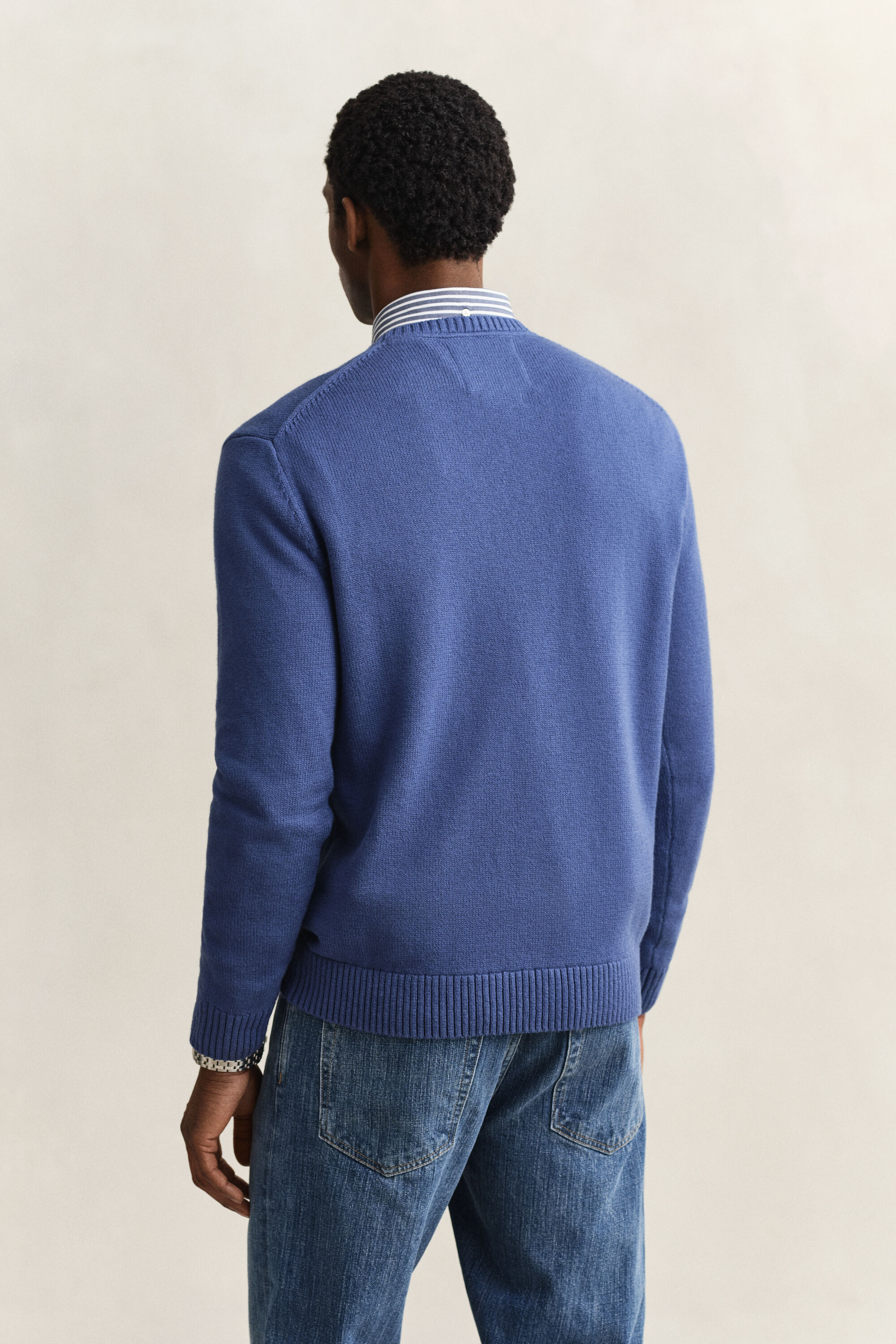 Rundhalspullover aus Baumwollgemisch