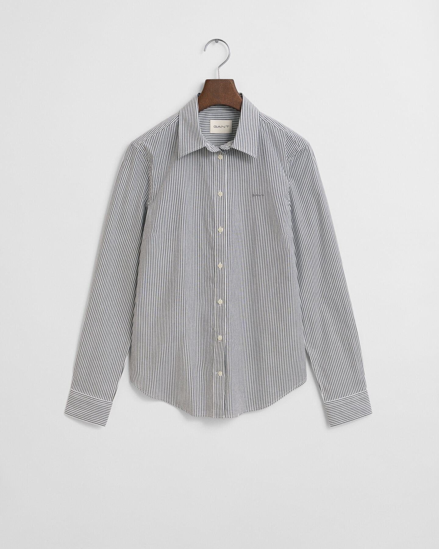 Slim Fit Popeline Bluse mit Streifen