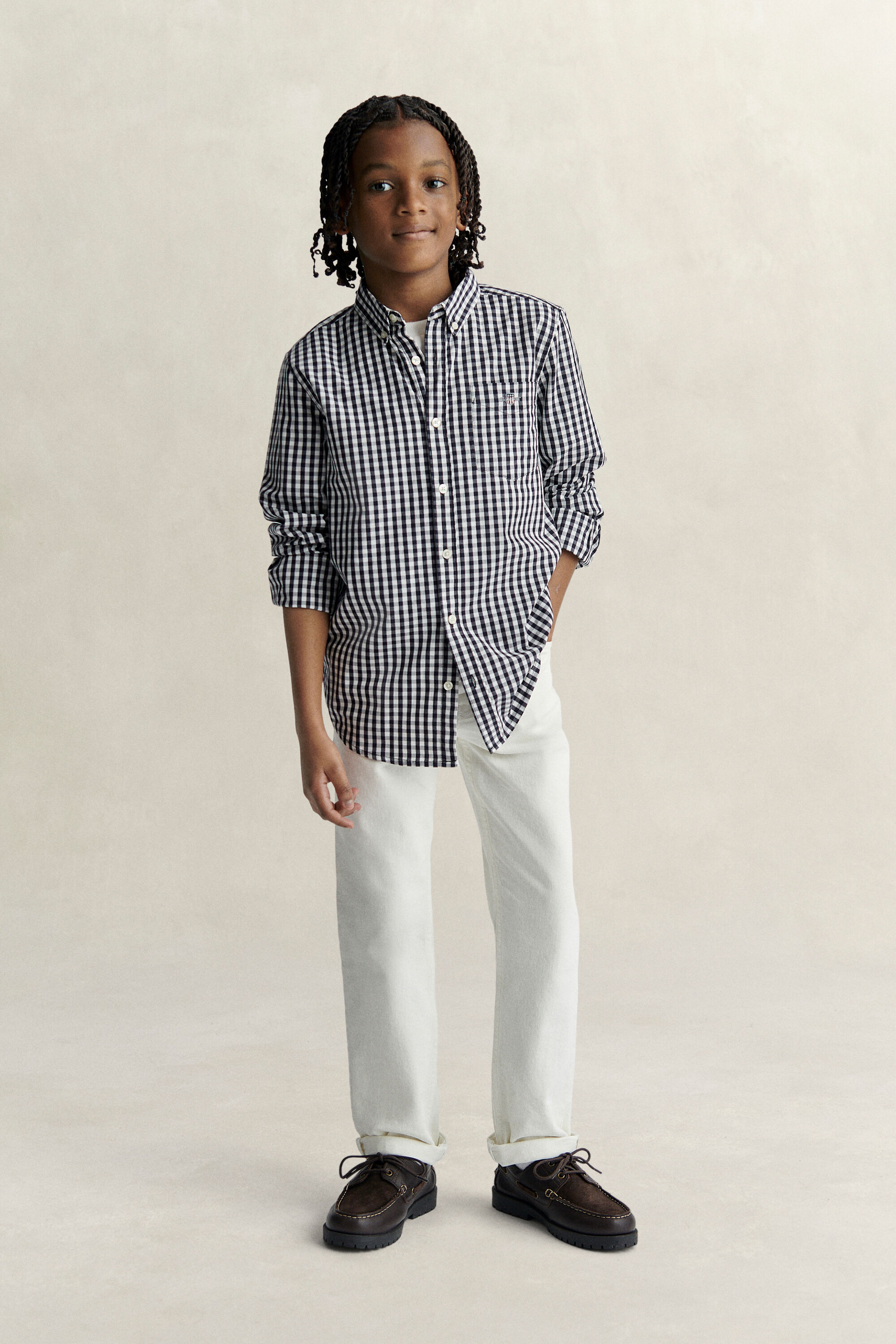 Teen Boys Gingham Popeline-Hemd