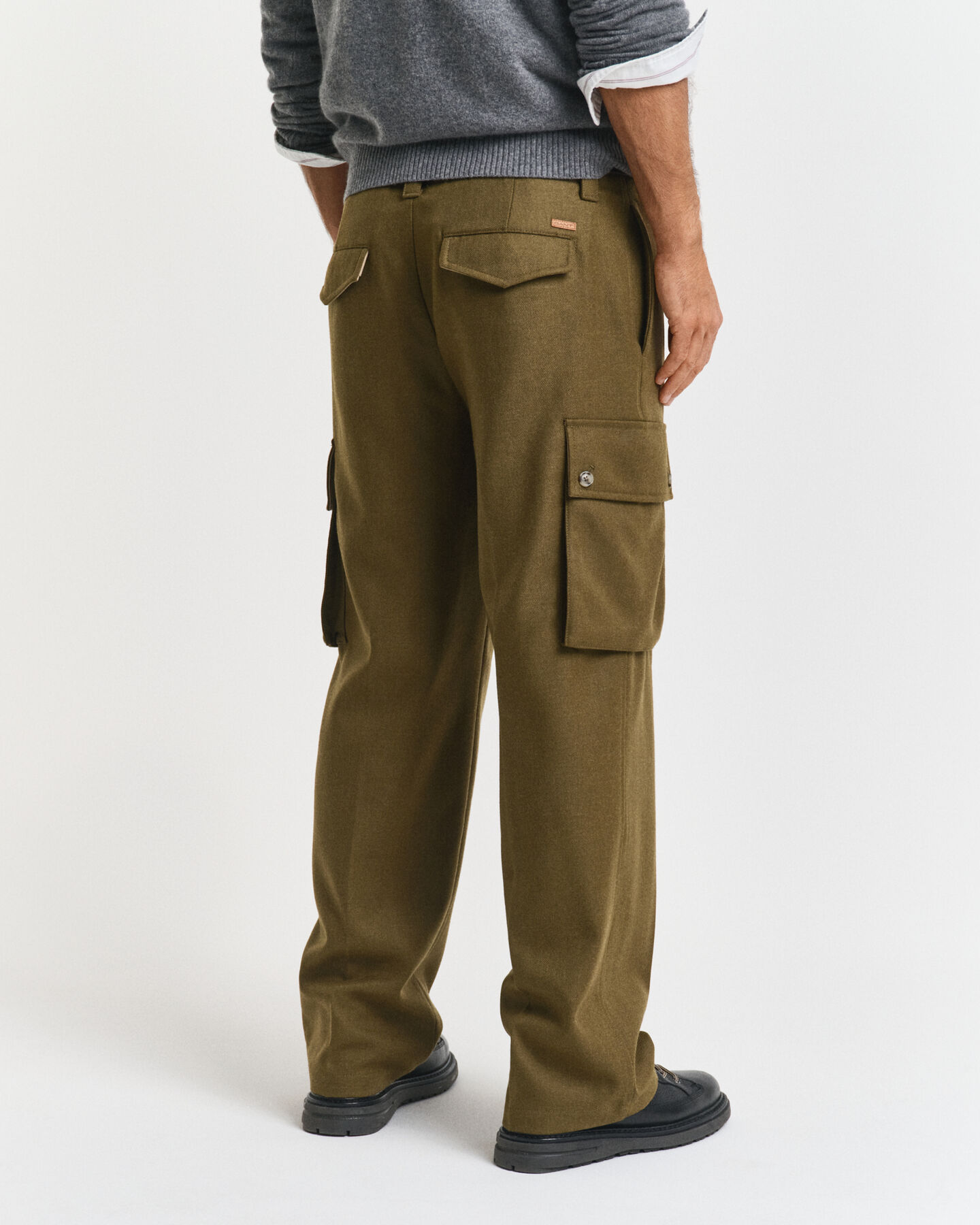 Relaxed Fit Cargohose aus Wollmix