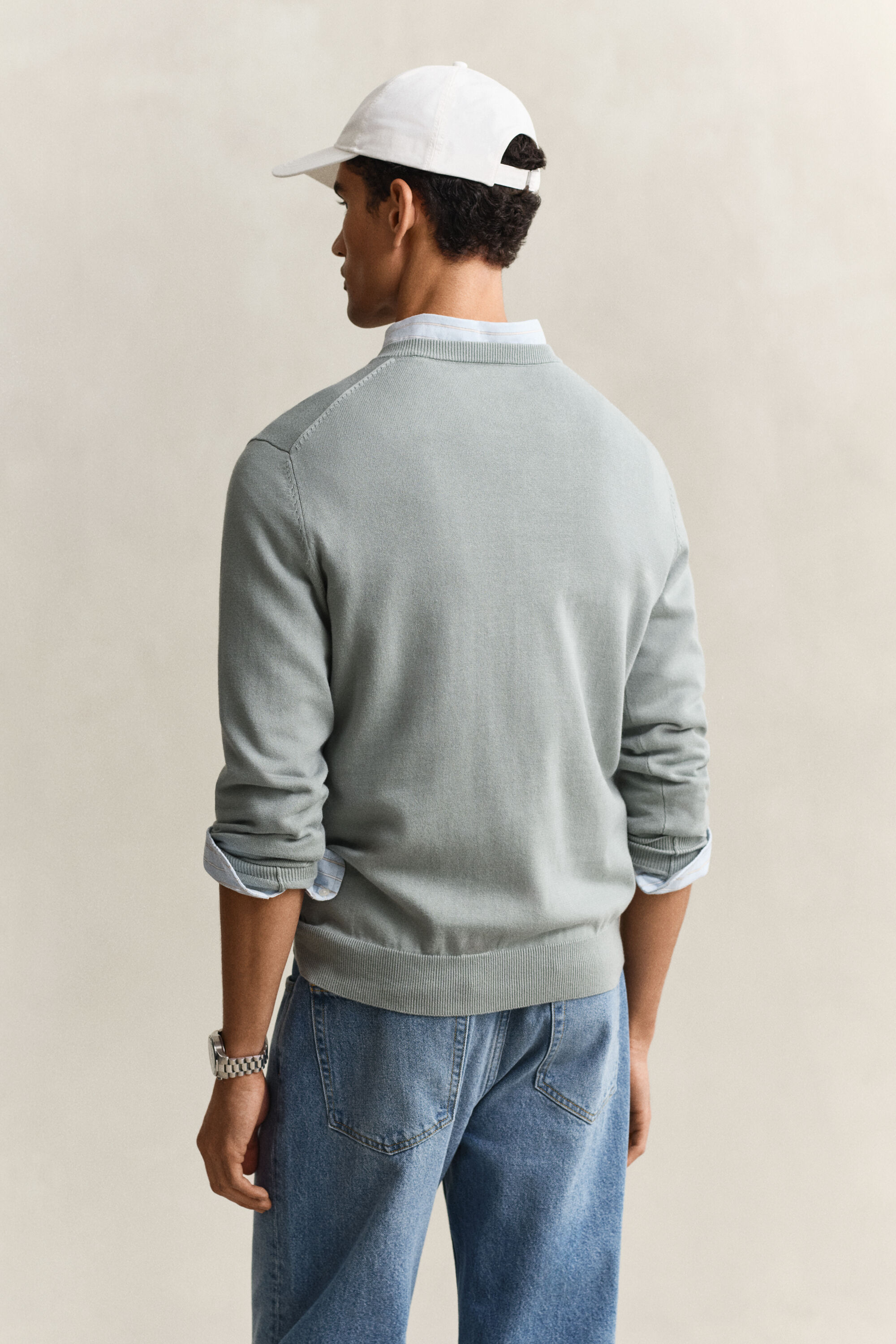 Klassischer V-Neck Pullover aus Baumwolle