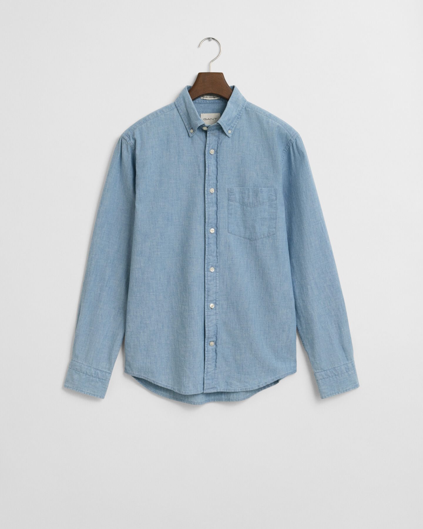 Regular Fit Indigo Chambray Hemd