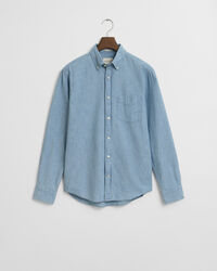 Regular Fit Indigo Chambray Hemd