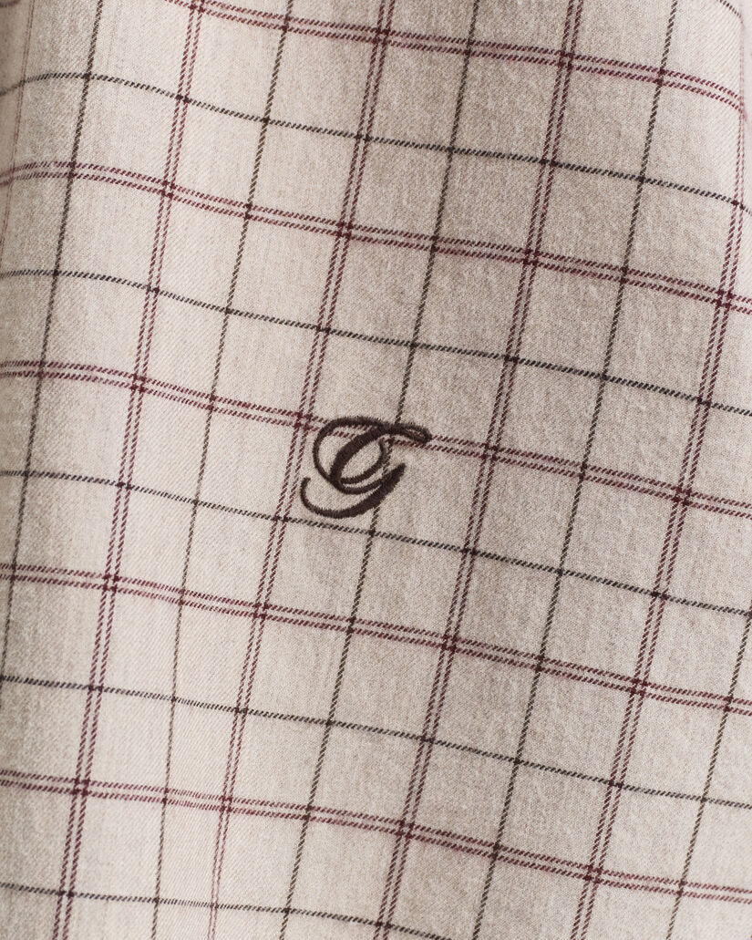 Angeraute Relaxed Fit Flanellbluse mit Karomuster