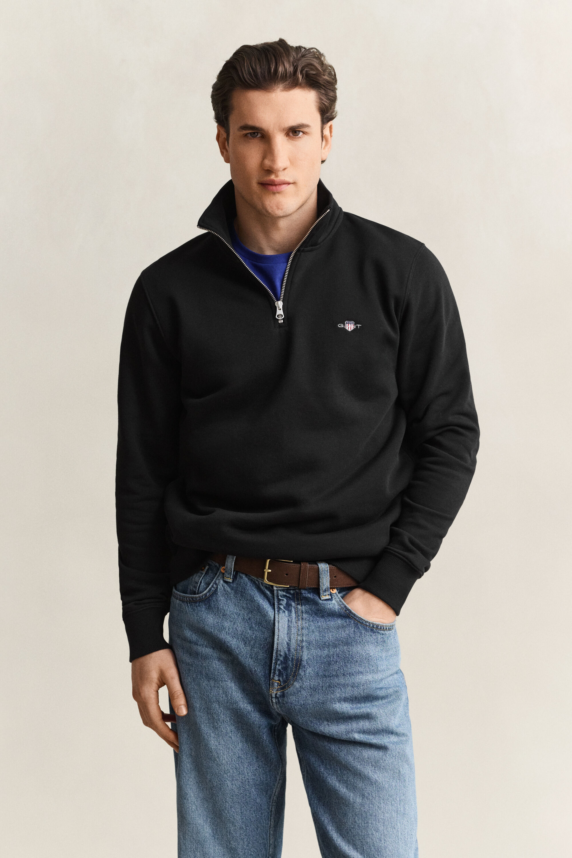 Shield Sweatshirt mit halblangem Reißverschluss