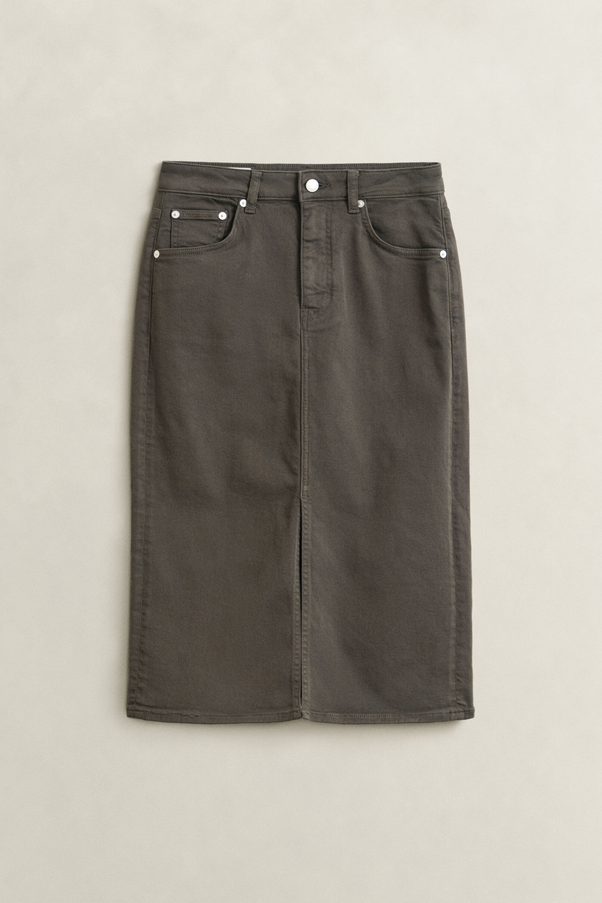 Farbiger Bleistiftrock aus Twill