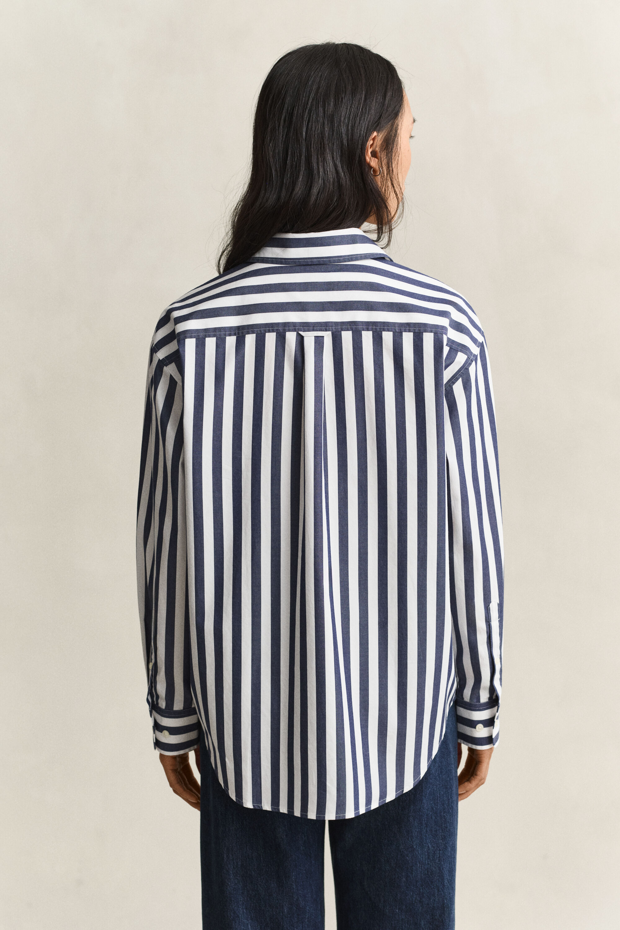 Relaxed Fit Popeline Bluse mit Streifen