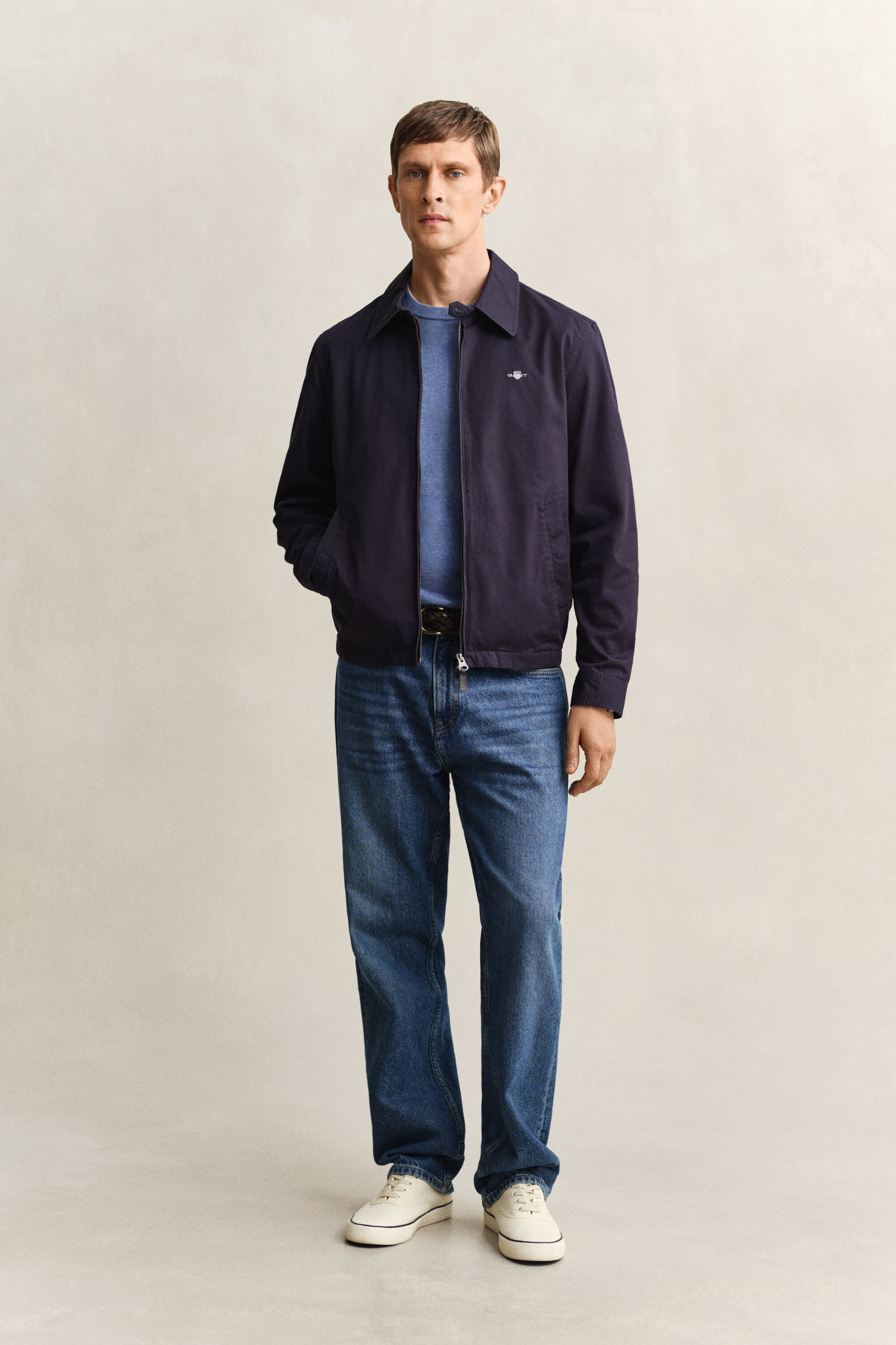 Rundhalspullover aus Baumwolle