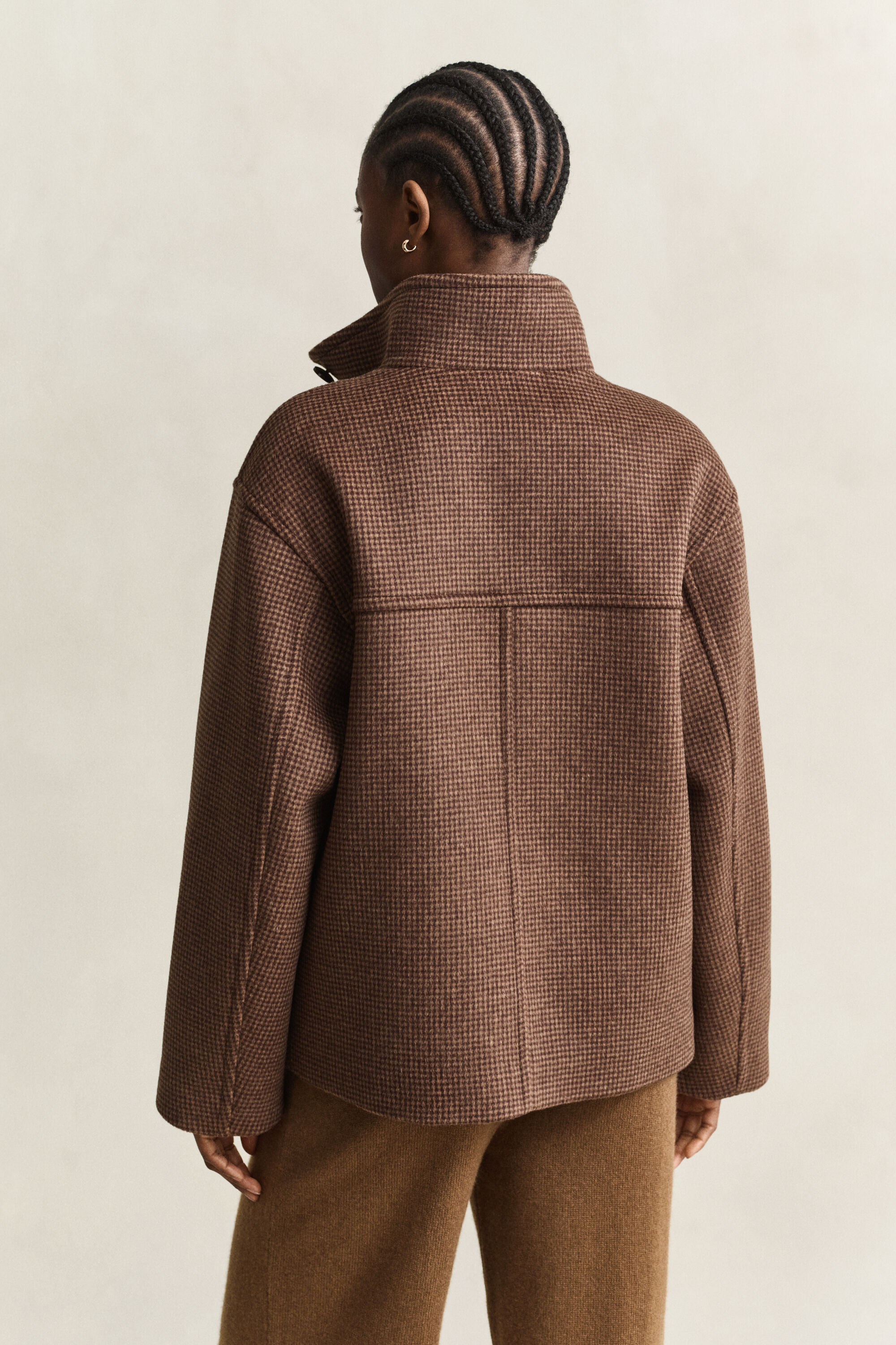 Karierte Jacke aus Wollmischung