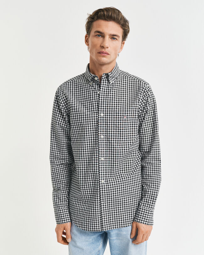 Regular Fit Classic Gingham Popeline Hemd