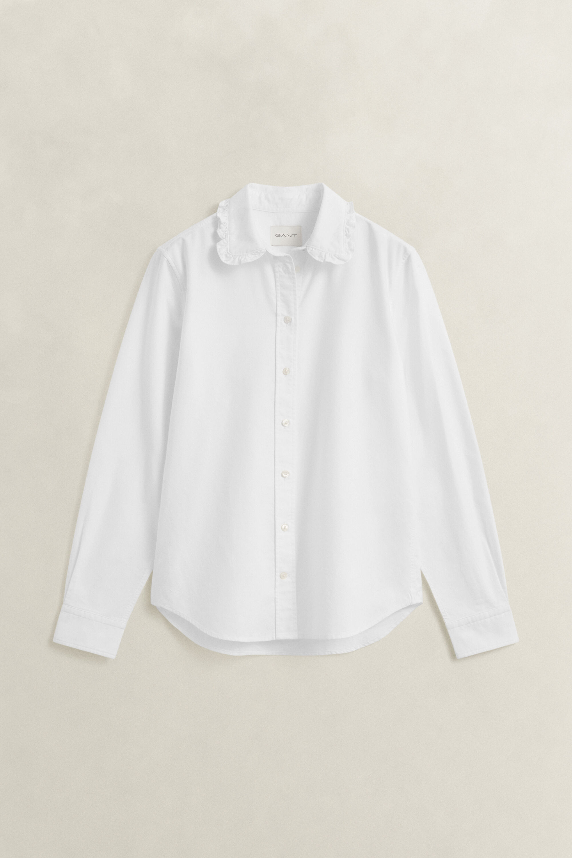Classic Oxford-Bluse mit Rüschen