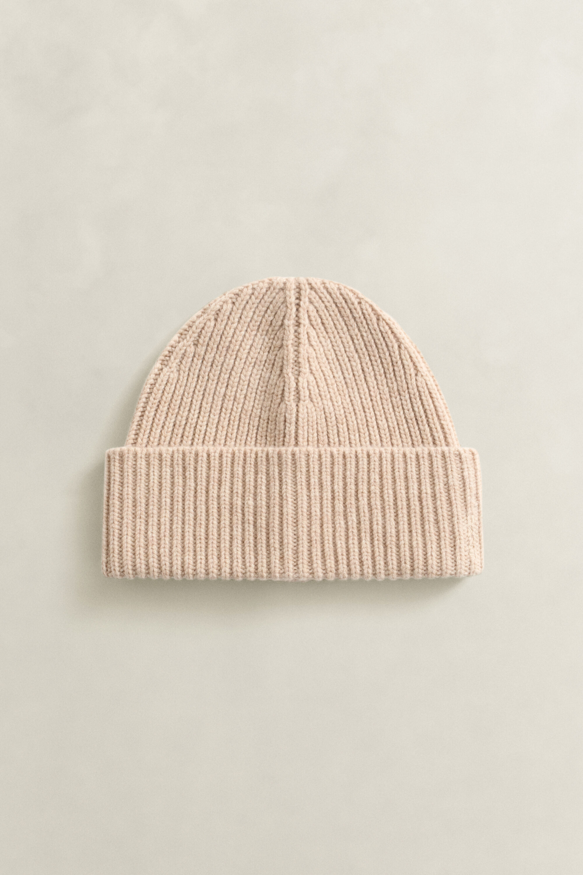 Gerippte Beanie aus Woll-Kaschmir-Mix