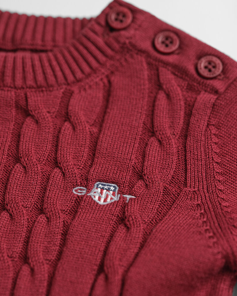 Baby Girls Zopfstrick Kleid aus Baumwolle