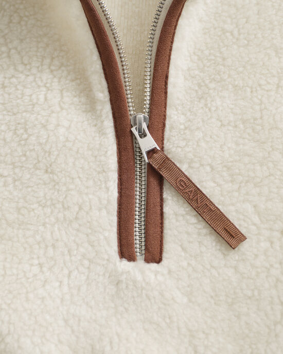 Fleeceshirt mit Rei&szlig;verschlusskragen