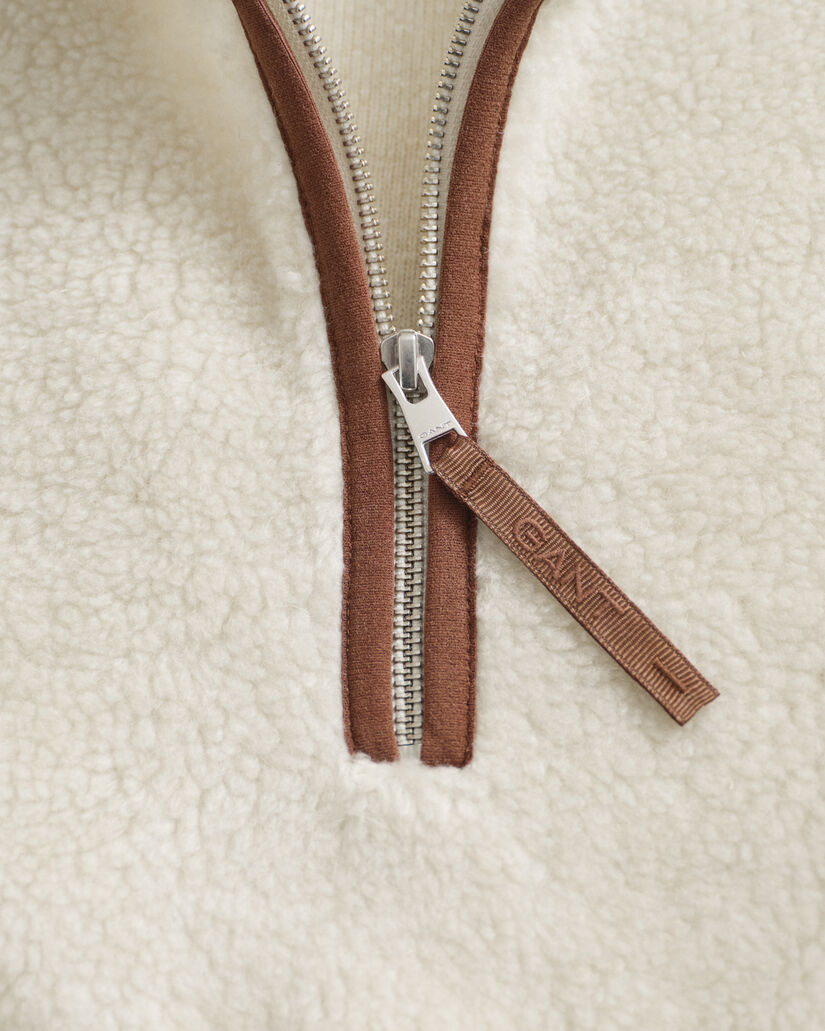 Fleeceshirt mit Rei&szlig;verschlusskragen