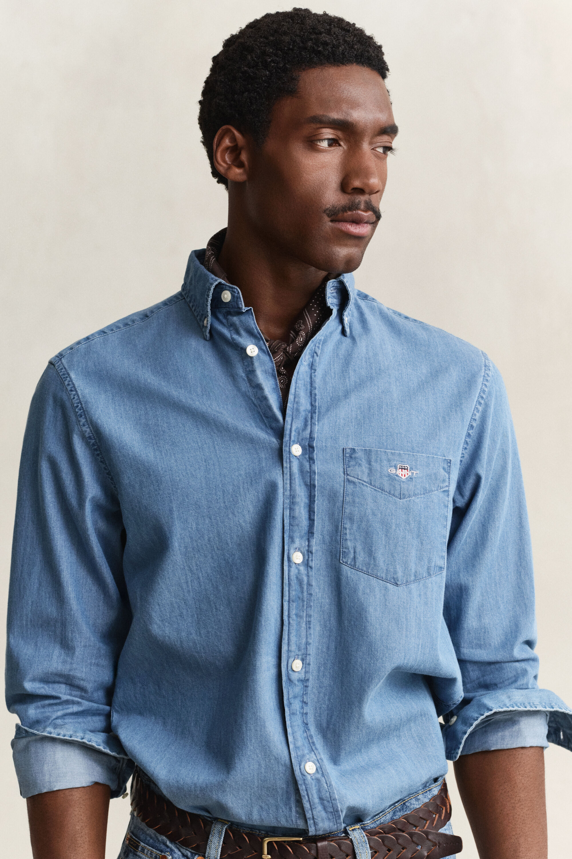 Regular Fit Indigo Hemd