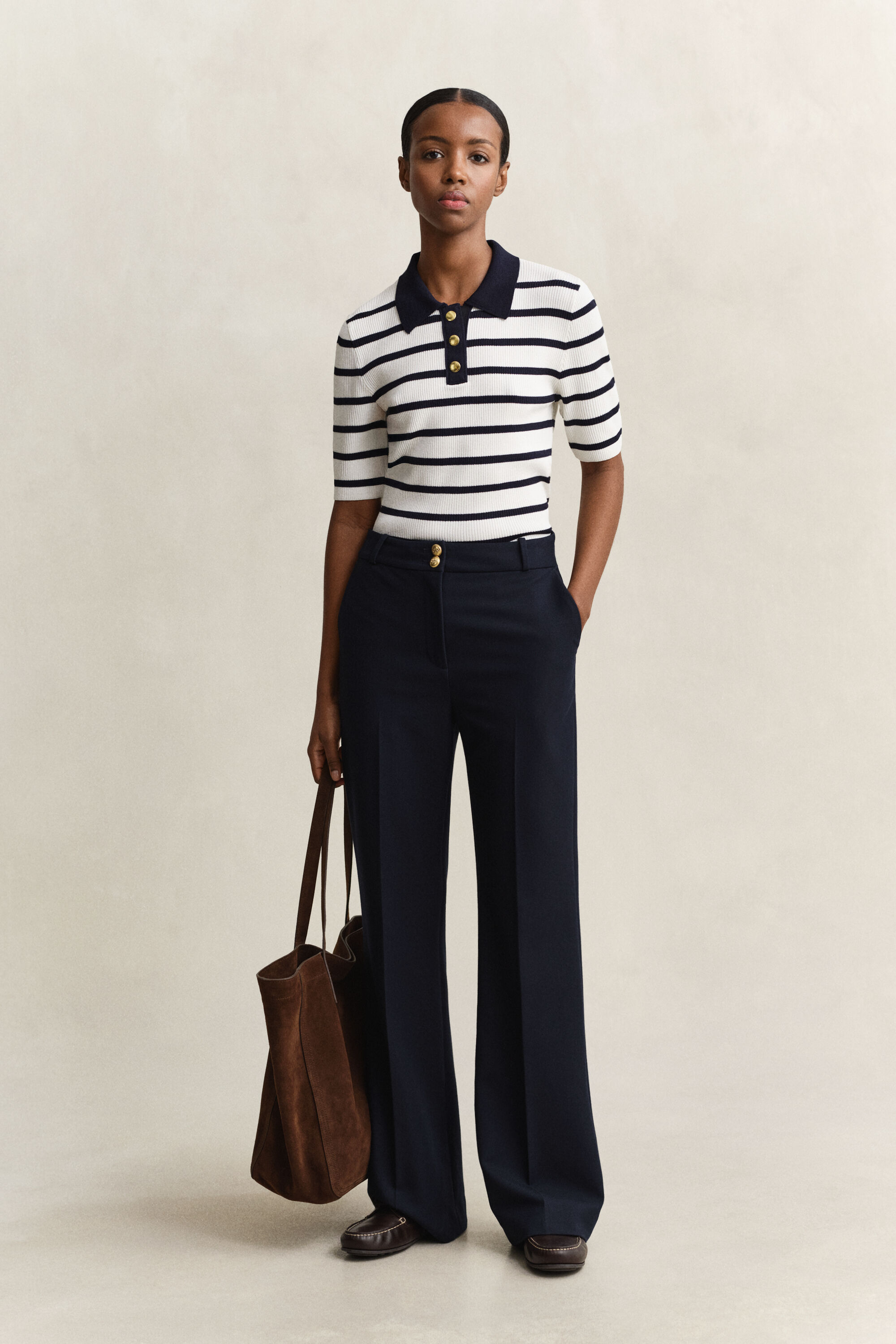 Strick Rugger mit Streifen