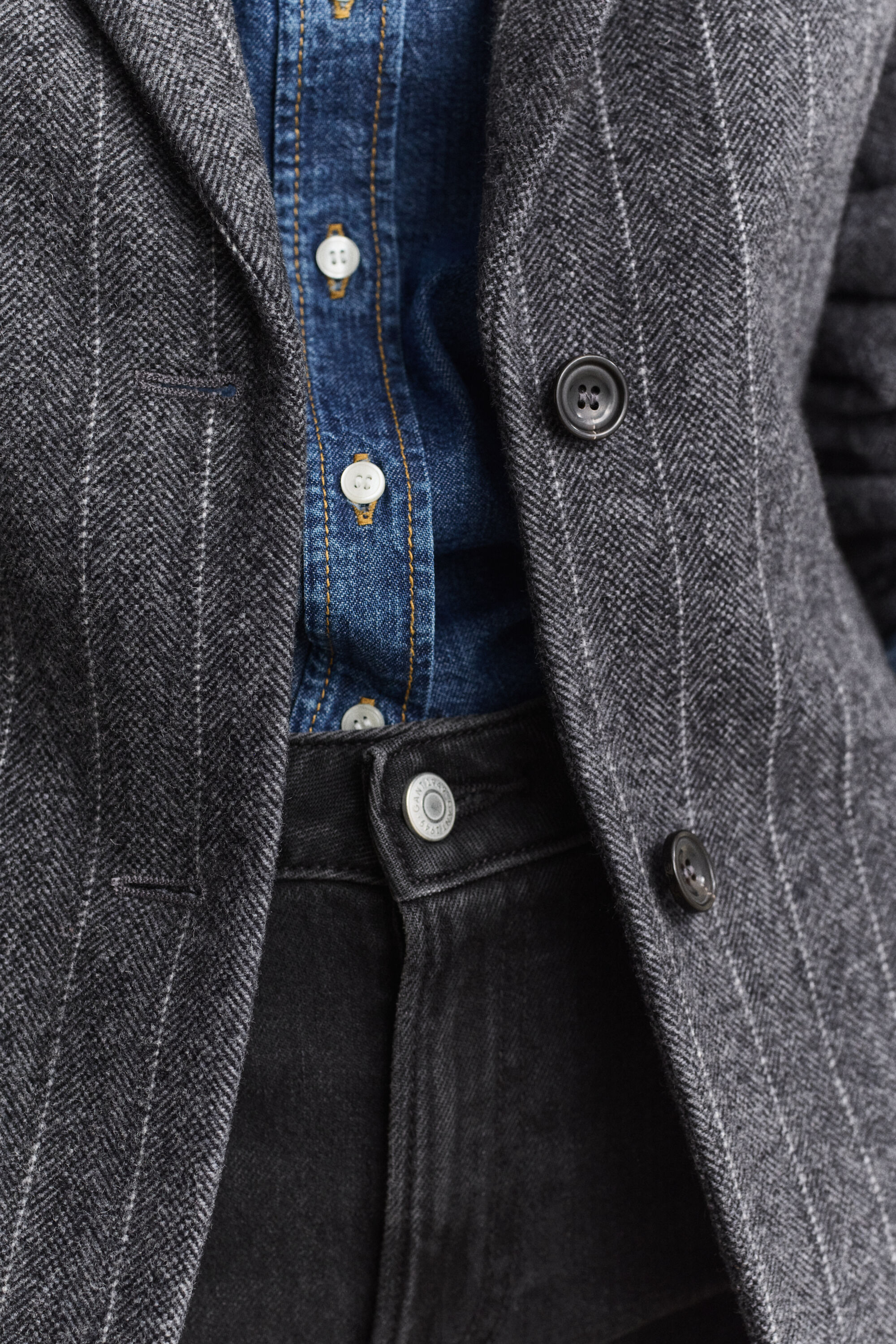 Sanduhr-Blazer mit Nadelstreifen