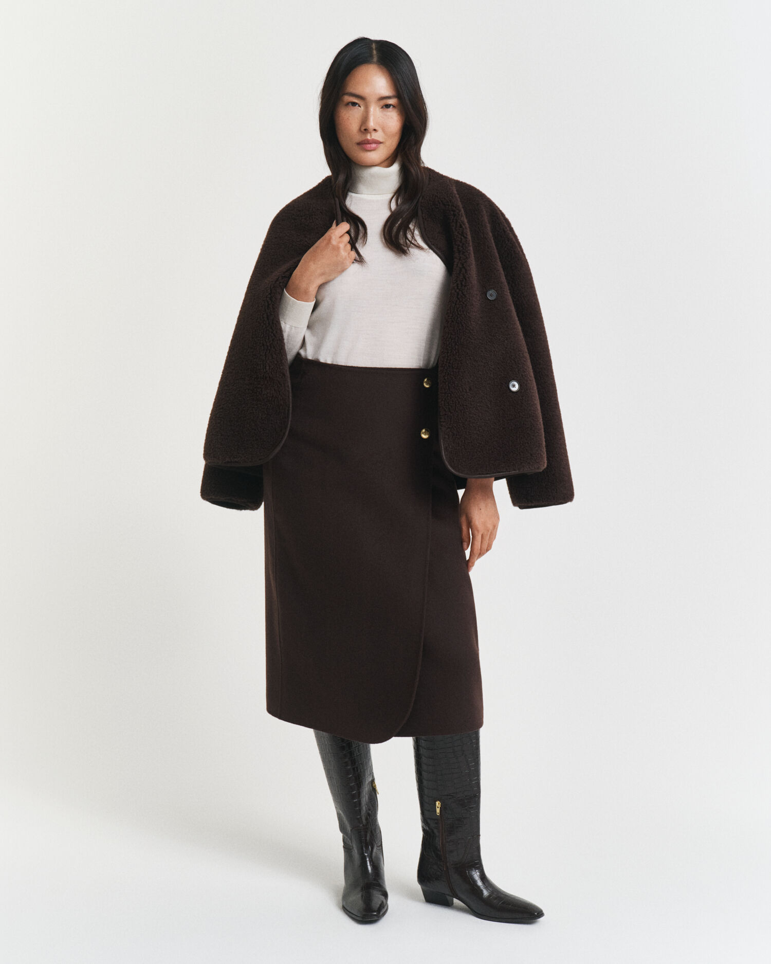 Handgenähter Midi-Wickelrock