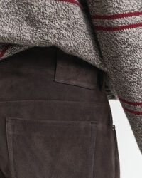 Straight Fit Jeans aus Veloursleder