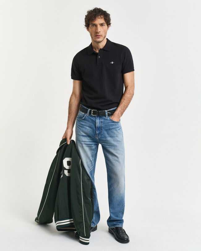 Slim Fit Archive Shield Piqu&eacute; Poloshirt