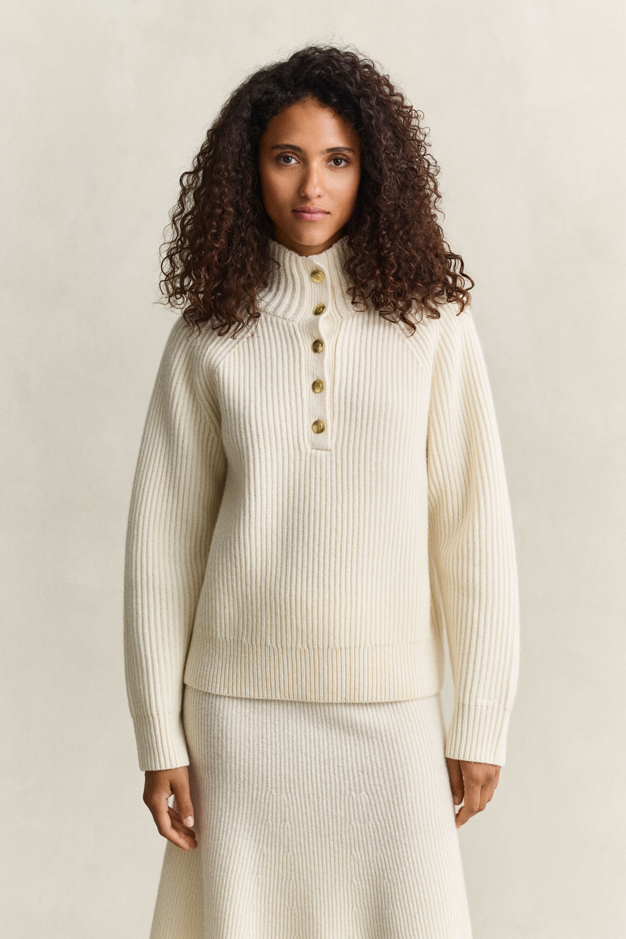Pullover aus Lambswool mit Knopfleiste