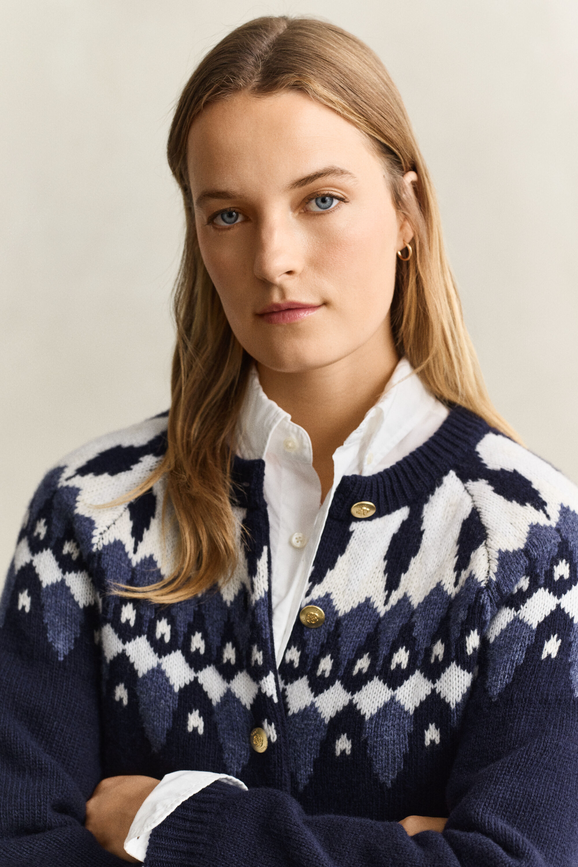 Fair Isle Strickjacke aus Wolle