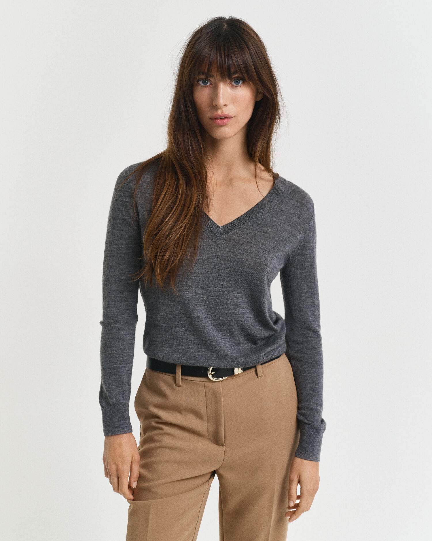 V-Neck Pullover aus extra feiner Merinowolle