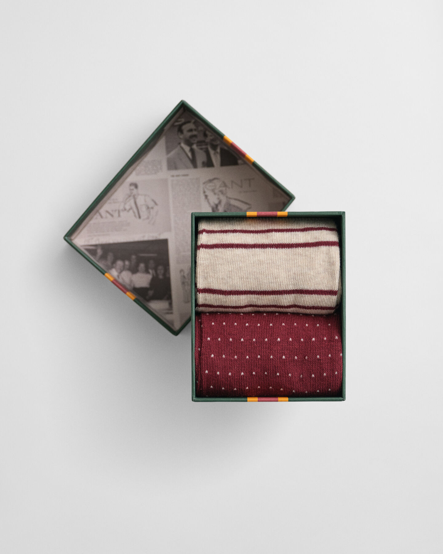 2er-Pack Socken Streifen & Minipunkte in Geschenkbox