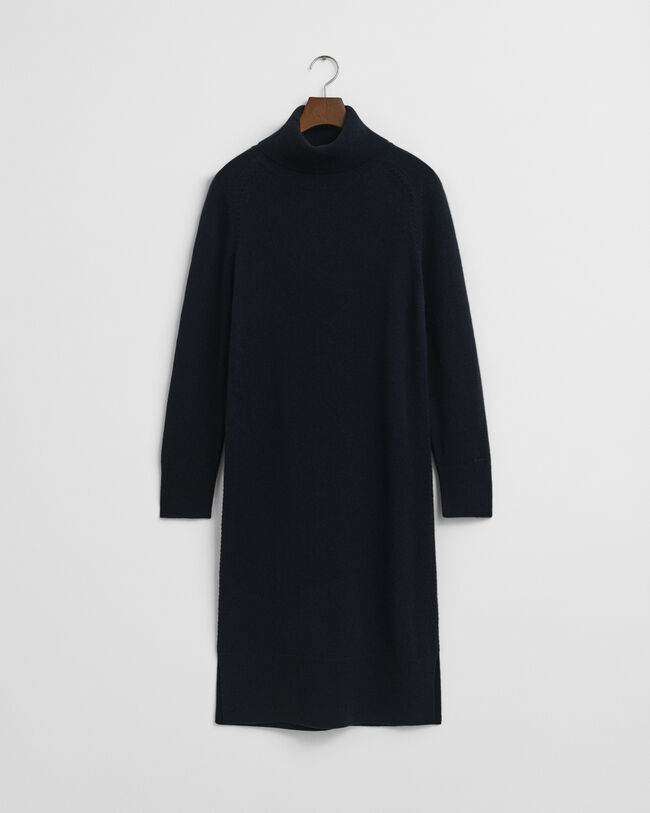 Rollkragenkleid mit Strickdetails