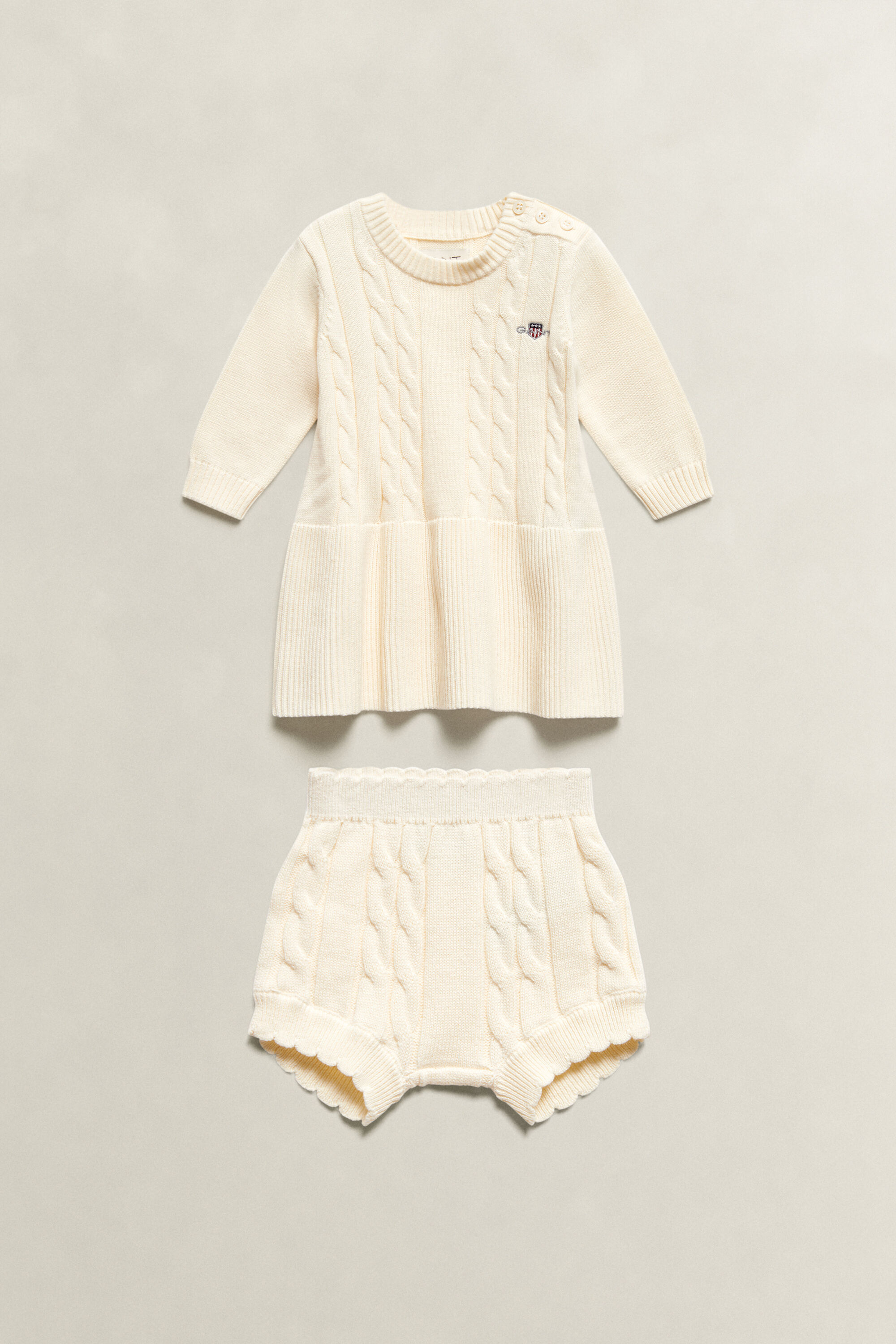 Baby Girls Zopfstrick Set mit Kleid und Höschen