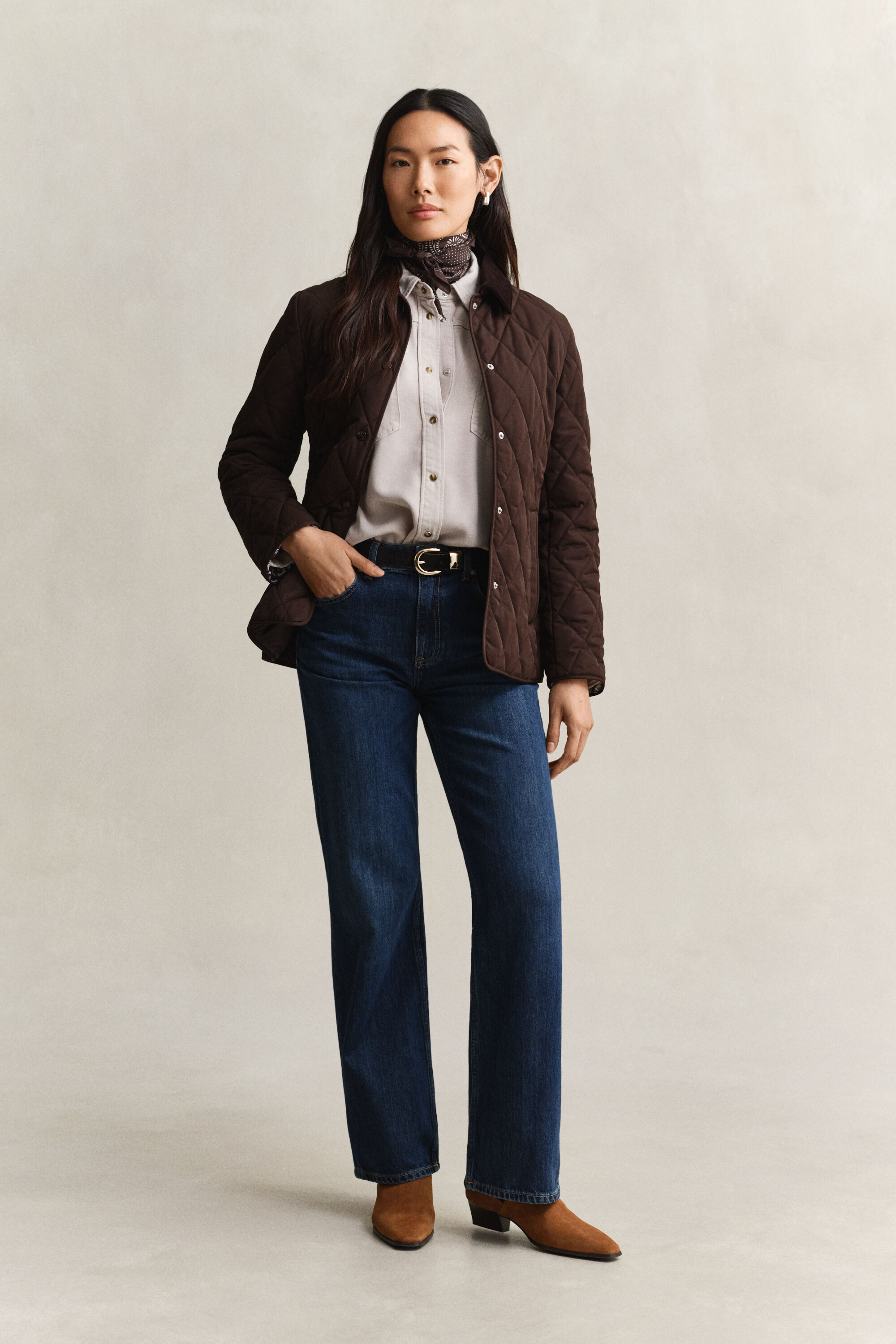 Taillierte Steppjacke