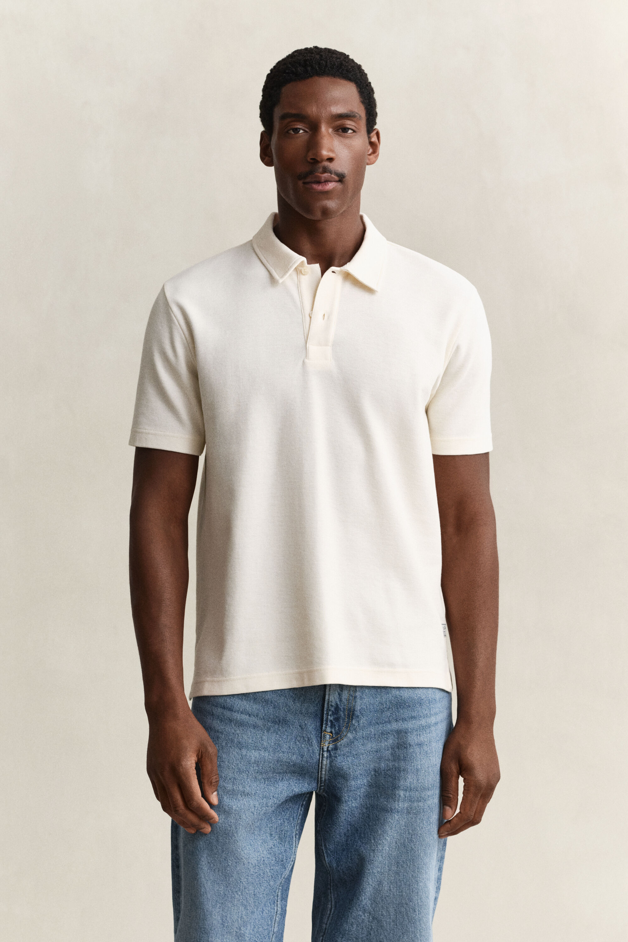 Poloshirt mit Waffelstruktur